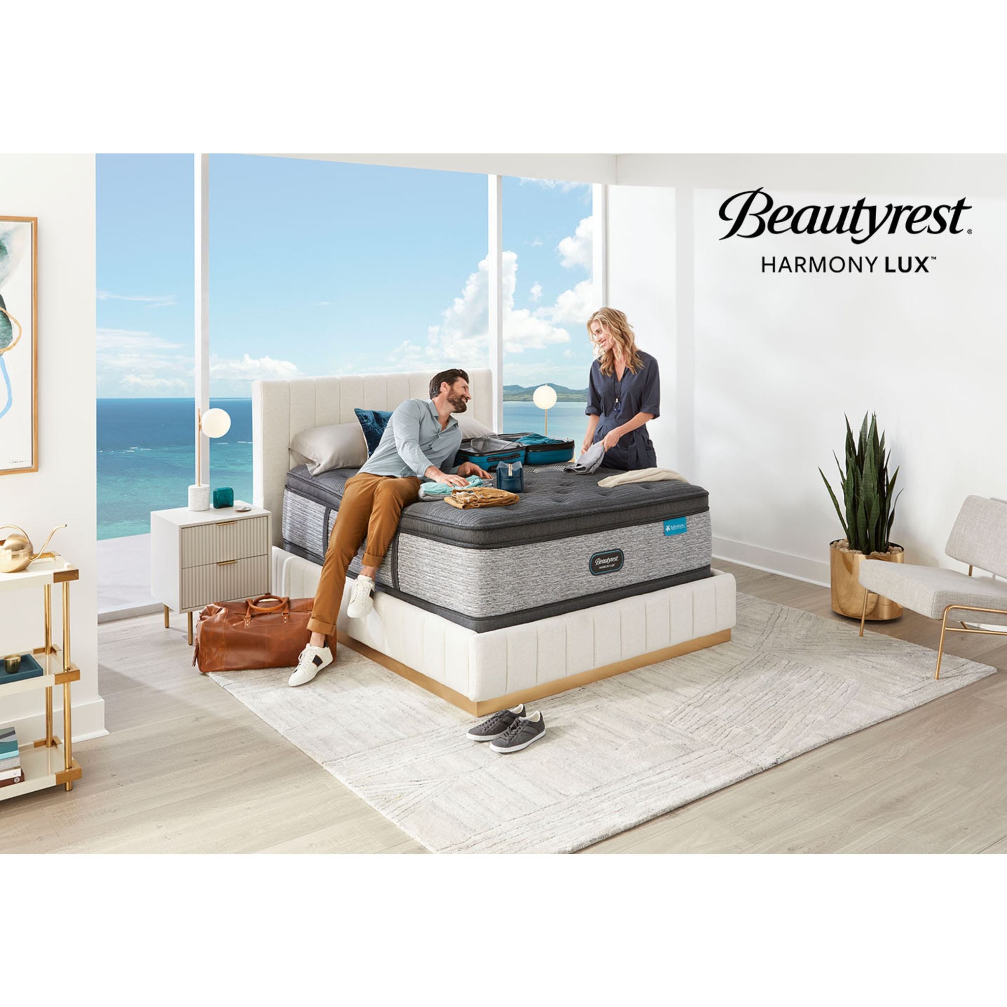 Beautyrest Harmony Lux Timeless Pillow Top Innerspring 15.25 Inch Mattress - Queen Size Plush Support for Side Sleepers & Back Pain Relief - Perfect for Master Bedroom & Guest Room Comfort