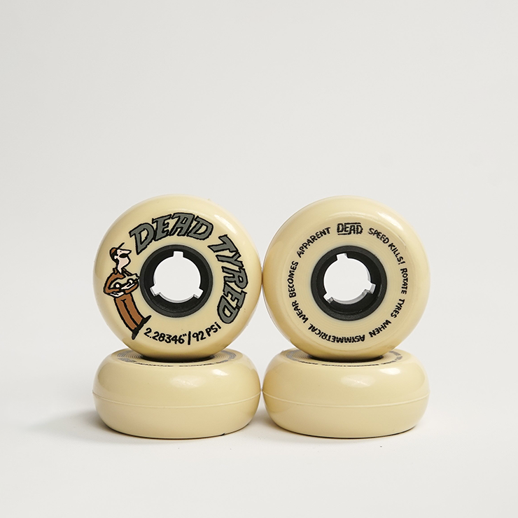 Dead Tyred 58mm/92a Skateboard Wheels (4 Pack) - High Performance Wheels for Smooth Rides on Streets & Parks