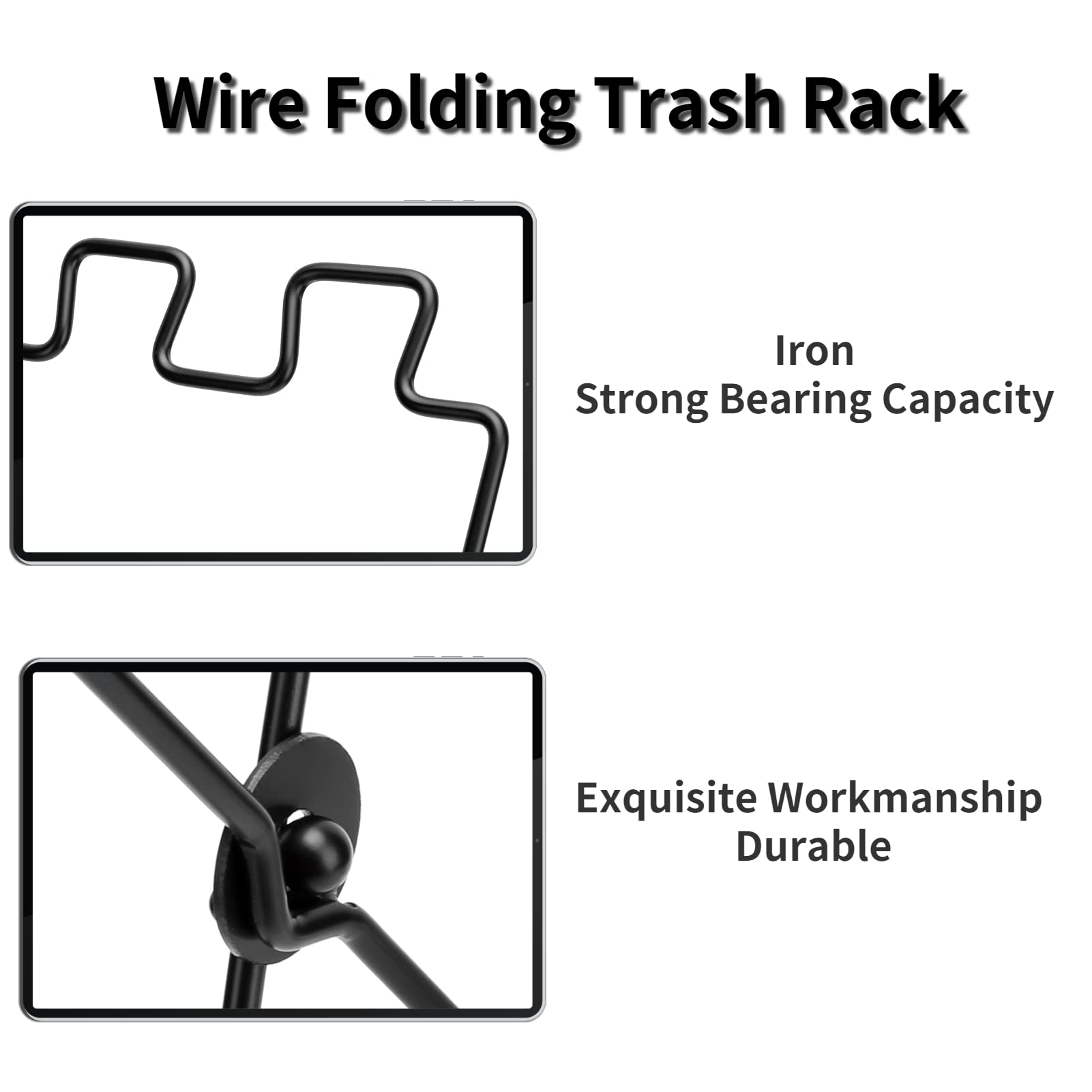 Portable 33 Gallon Trash Bag Holder - Lightweight Multi-Functional Trash Rack for Camping, Picnics & BBQs | Easy Install & Clean | Outdoor Waste Management Solution
