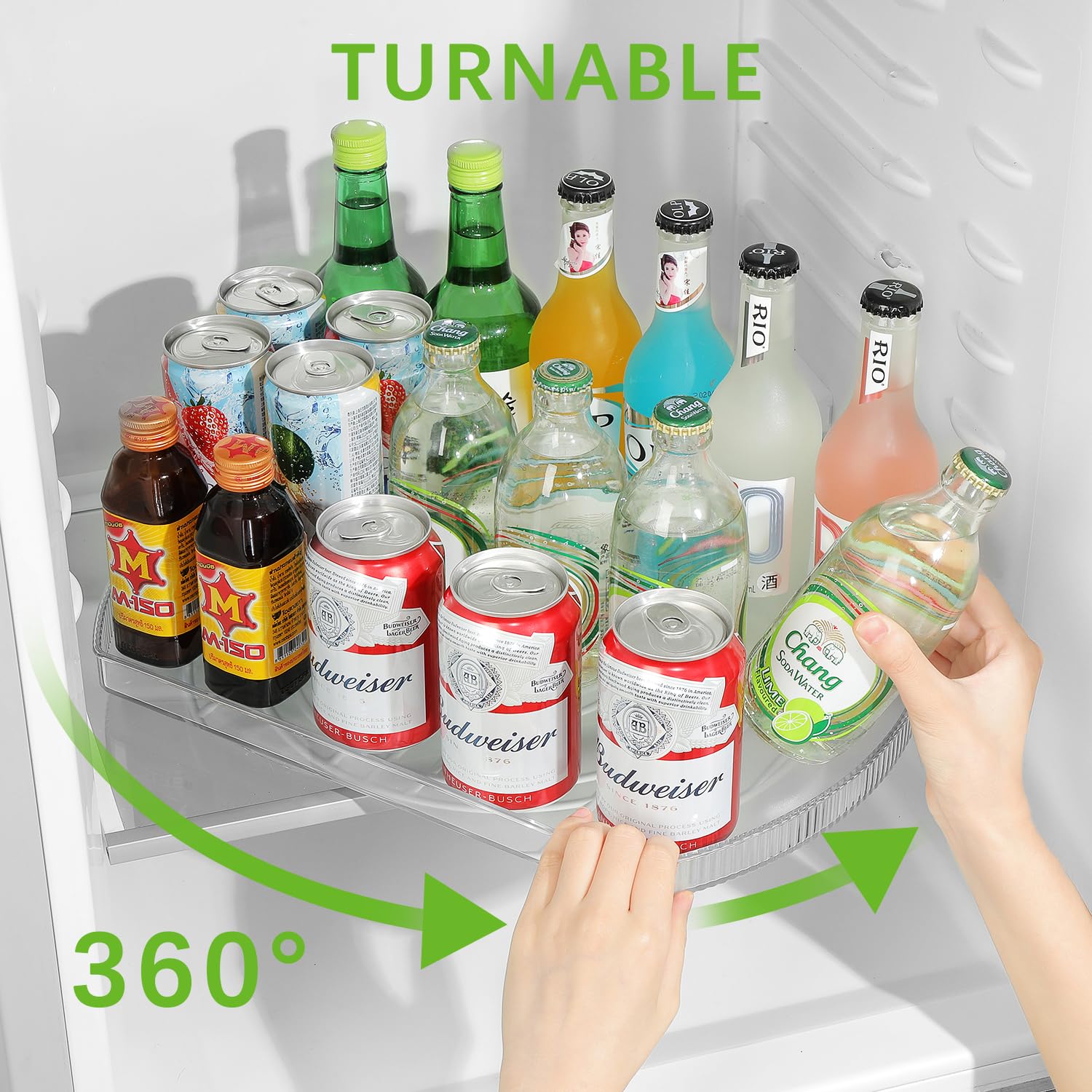 360° Rotating Lazy Susan Turntable Organizer for Large Refrigerator - 16.54