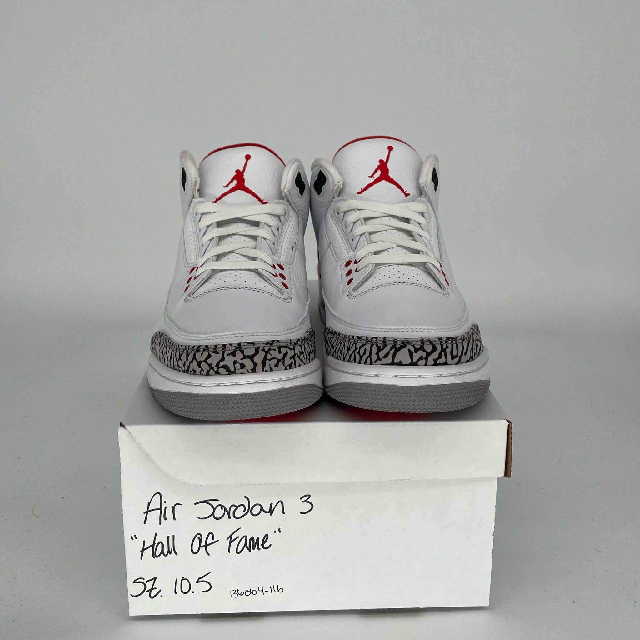 AIR JORDAN 3 HALL OF FAME Retro Sneakers - Men's Size 10.5 (136064-116) - Authentic Basketball Shoes for Collectors & Streetwear Fashion