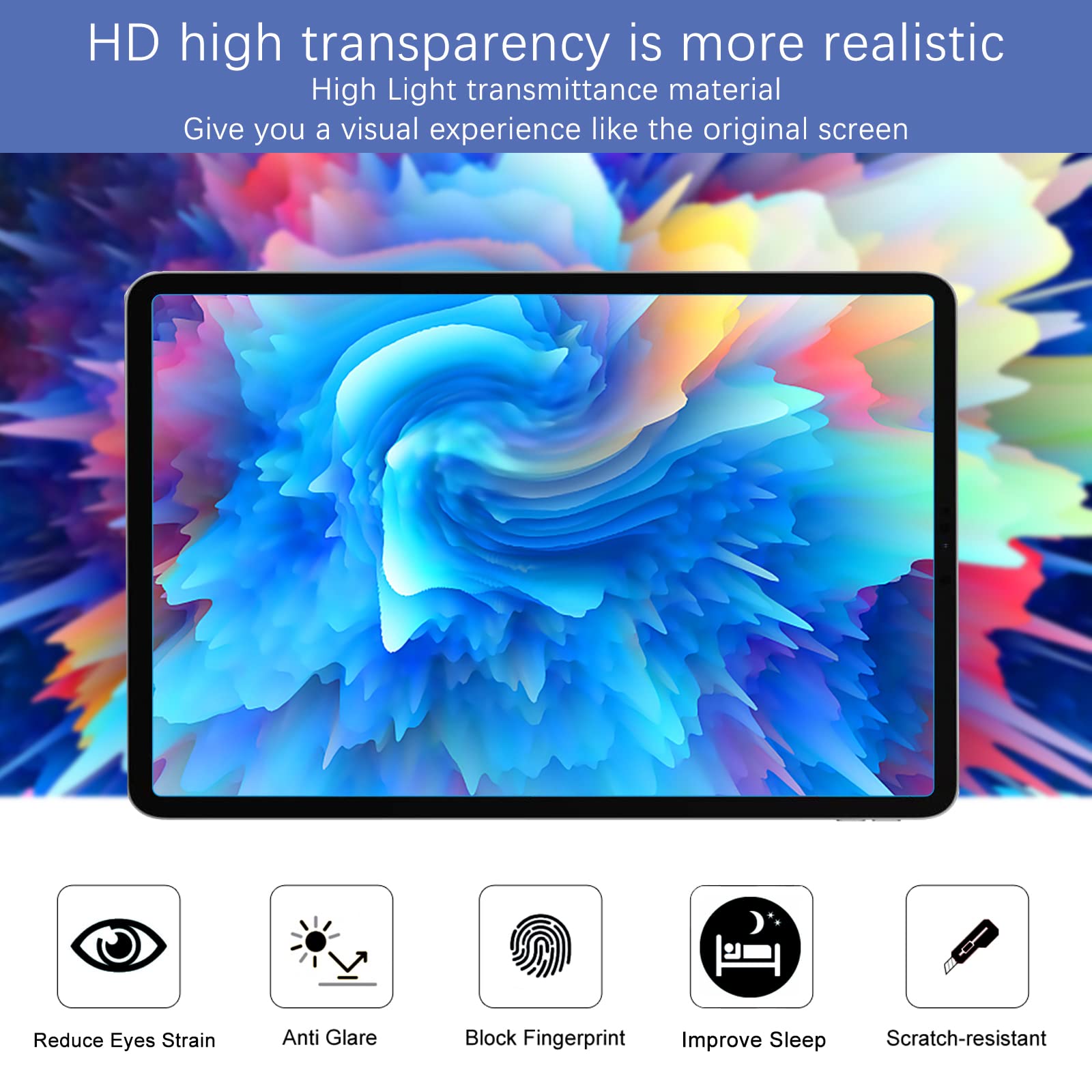 2 Pack Anti Blue Light & Anti Glare Screen Protector for iPad Air 3 10.5 inch (2019) & iPad Pro 10.5 inch (2017) - Eye Protection HD Clear Film for Work, Study & Entertainment