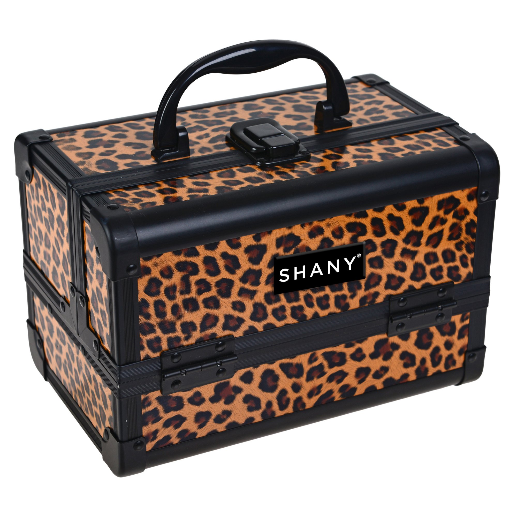 SHANY Chic Makeup Train Case - Portable Cosmetic Organizer with Lock, Multi-Tray Storage & Mirror for Beauty & Jewelry | Travel, Salon & Professional Use - Lost Cheetah Design