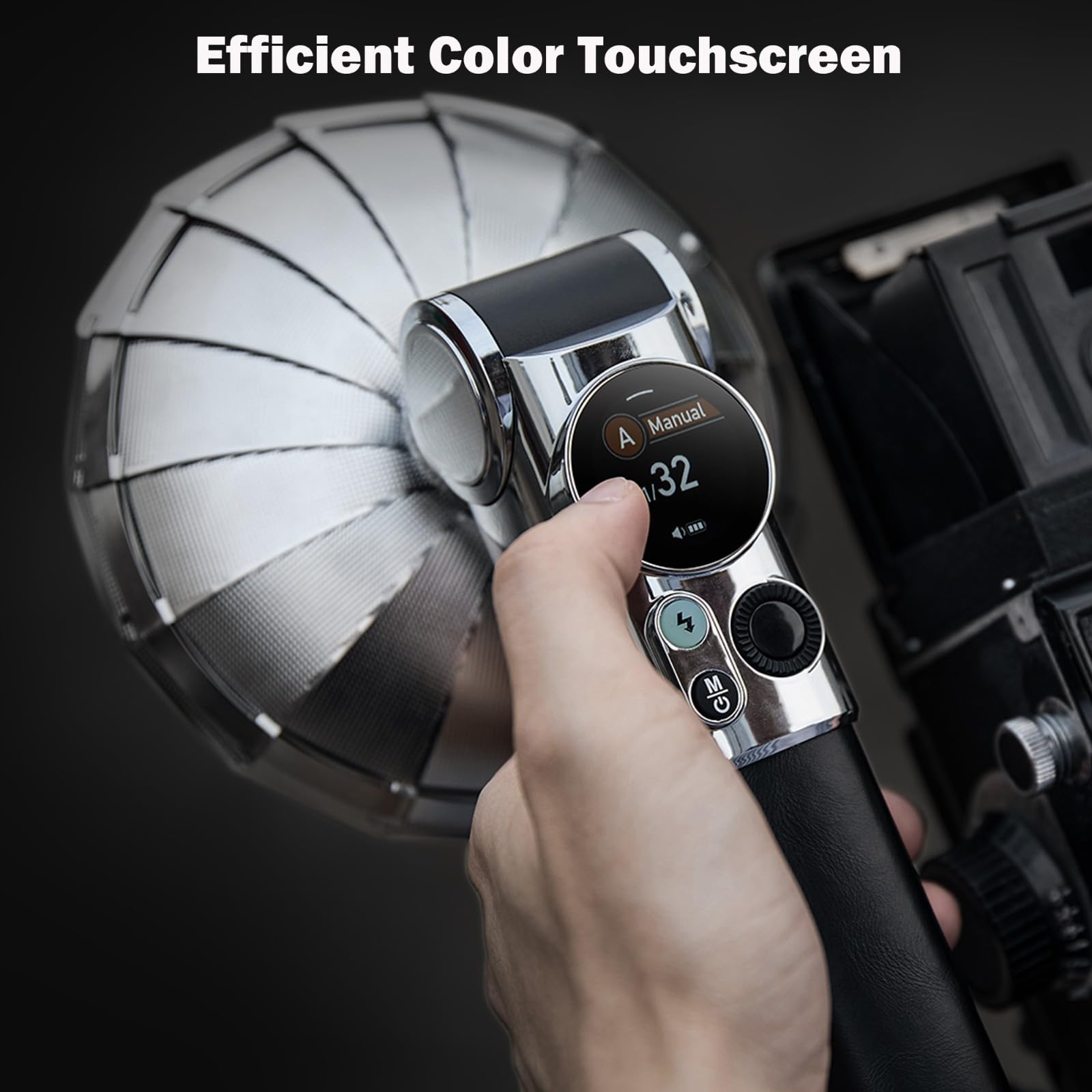 Godox Lux Master Retro TTL Touchscreen Flash with X3-O Trigger for Olympus & Panasonic Cameras - GN25 460 Full Power, 6000K-300K CCT, S1/S2 Optical Control, 2.4G Wireless Speedlight - Perfect for Portrait, Wedding & Studio Photography