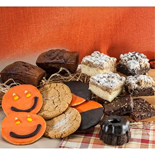 Halloween Gift Basket - Spooky Orange & Black Cookie & Fresh Baked Pastries - Perfect for Halloween Parties, Family Gatherings, Friends, College Students | Great Gift for Men & Women