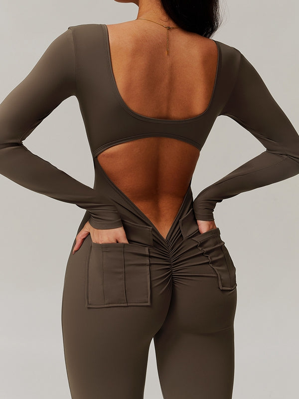 ZASUWA Women's Sexy Cutout Pocket Cargo Jumpsuit - Stylish Booty Shorts for Night Out, Party & Streetwear Fashion