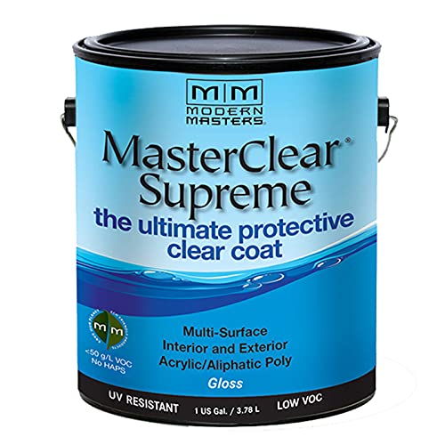 1 Gallon Modern Masters MCS904 Clear MasterClear Supreme Protective Gloss Clear Coat - Ideal for Wood, Metal & Furniture Protection & Shine