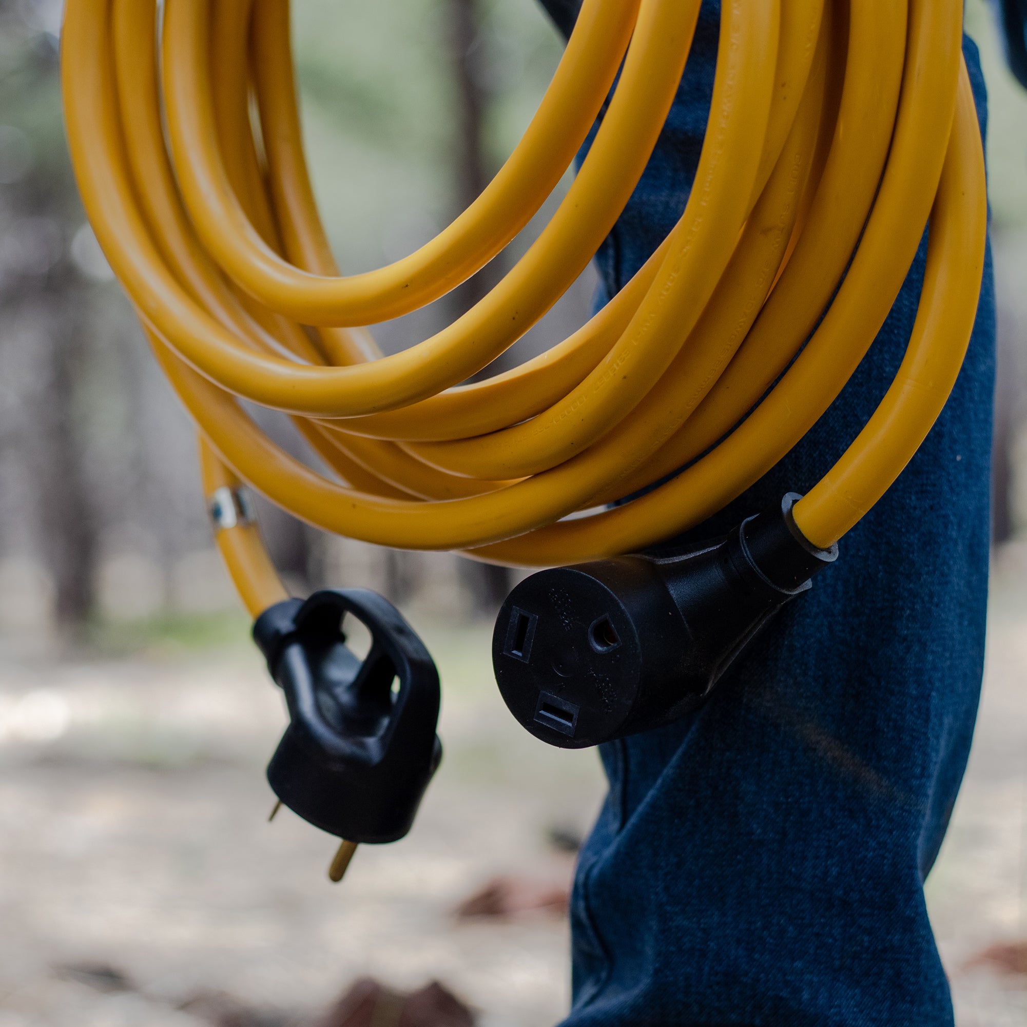 25' Heavy Duty TT-30P to TT-30R Power Cord with Storage Strap - RV, Generator & Camper Power Connection for Outdoor Adventures