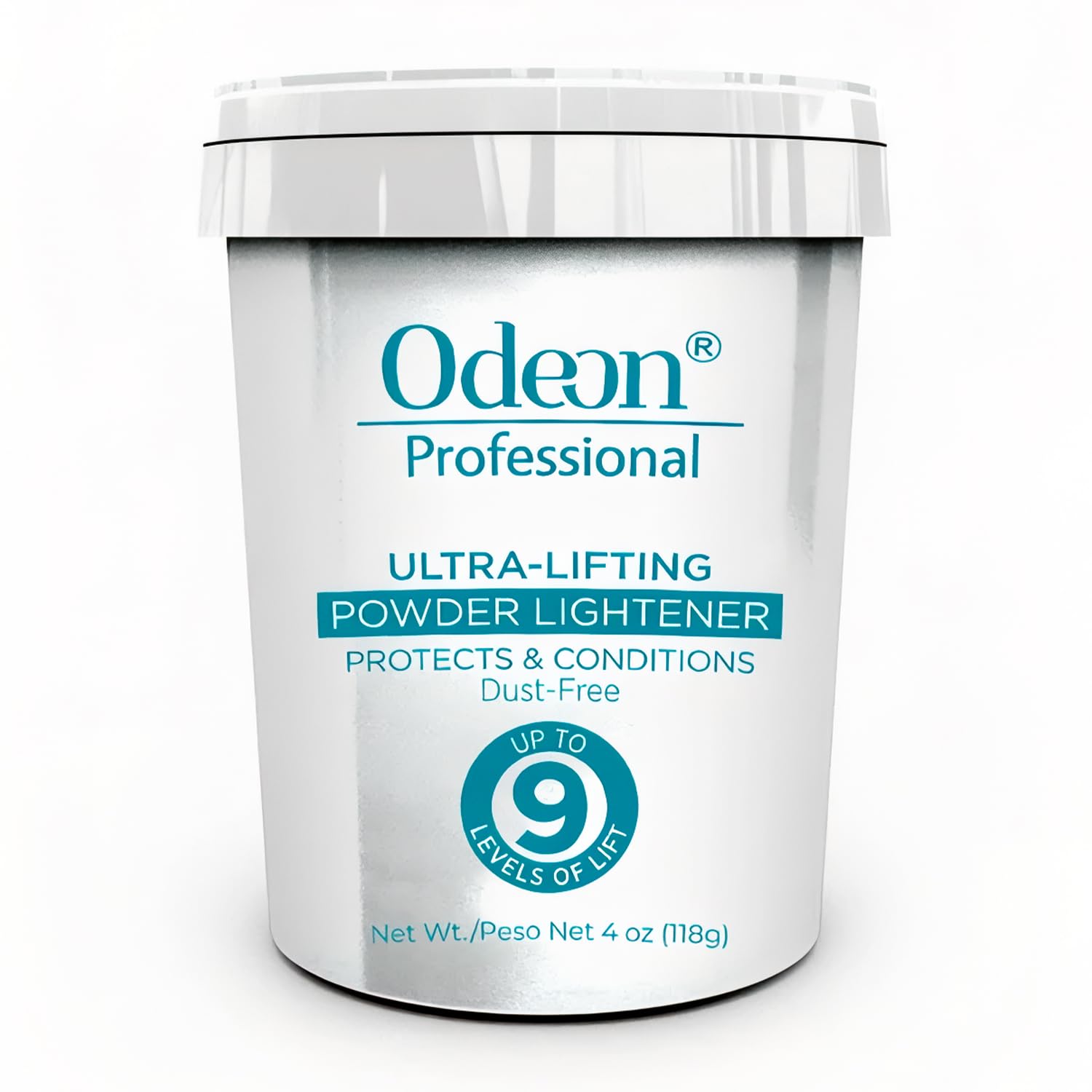 Odeon Professional Ultra-Lifting Powder Lightener - 9 Levels Lift Hair Bleach Powder for Balayage, Highlights & Full Bleaching (4oz) - Perfect for Salon & At-Home Hair Lightening Treatments