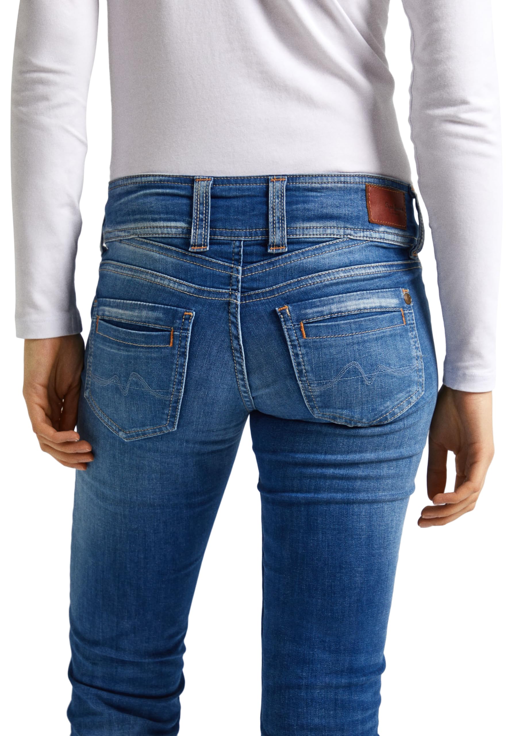 Pepe Jeans Gen Women's Straight Blue Jeans - Size EU 36 (US 26/34) - Classic Denim Pants for Casual Wear & Everyday Outfits