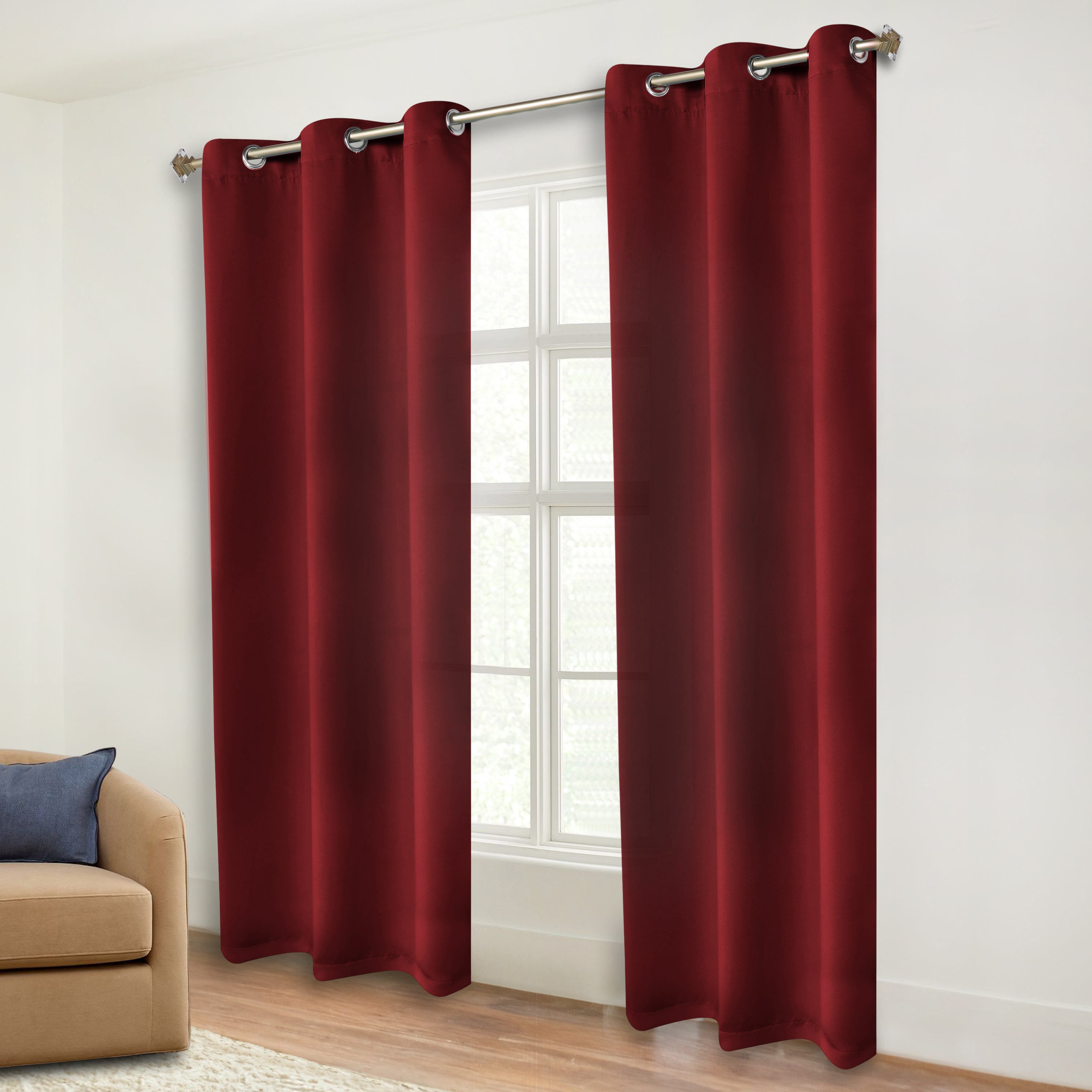 Premium Blackout Curtains Set of 2 - 100% Room Darkening, Machine Washable & Noise Reducing for Bedroom, Nursery & Home Theater