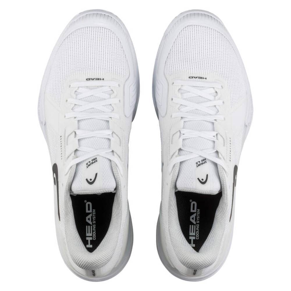 Head Sprint Pro 4.0 Men's Tennis Shoes - Lightweight Performance Court Shoes for Men - White/Black - Perfect for Competitive Matches & Training Sessions