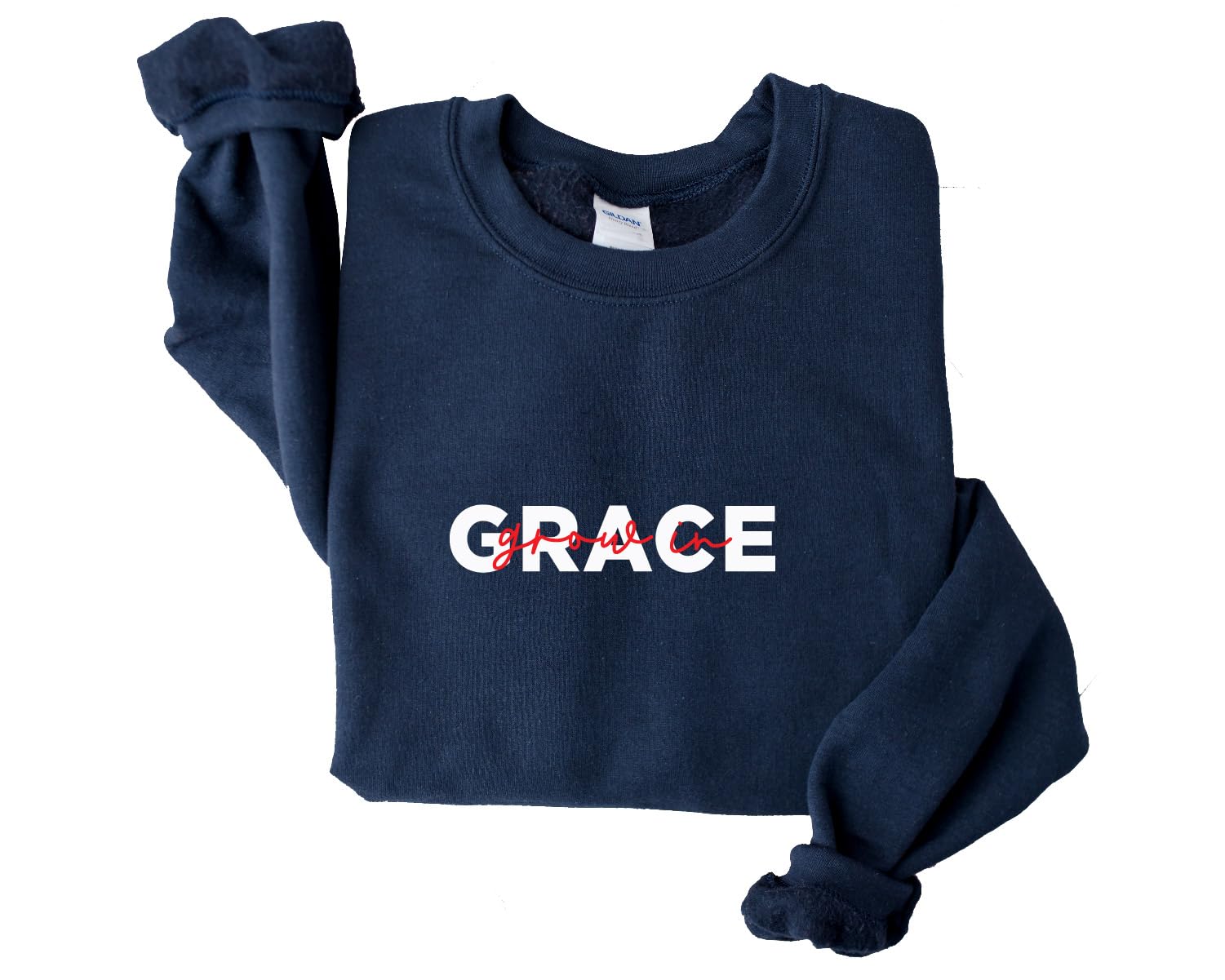 Grace Sweatshirt for Women - Christian Bible Verse Hoodie | Inspirational Grow in Grace Pullover | Cute Christmas Gift for Her | Church, Bible Study & Casual Wear
