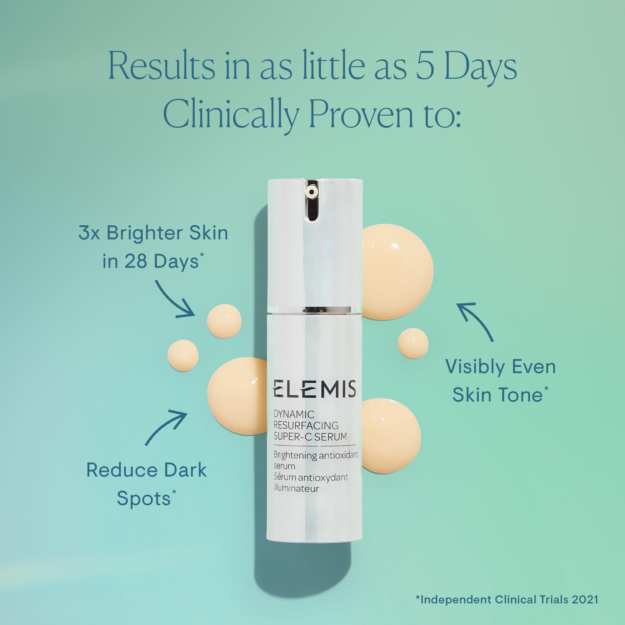 ELEMIS Dynamic Resurfacing Super-C Serum - Vitamin C Anti-Aging Face Serum for Brightening & Illuminating Dull Skin | Daily Antioxidant Treatment for Fine Lines & Wrinkles | 30ml Skincare for Morning & Night Routine