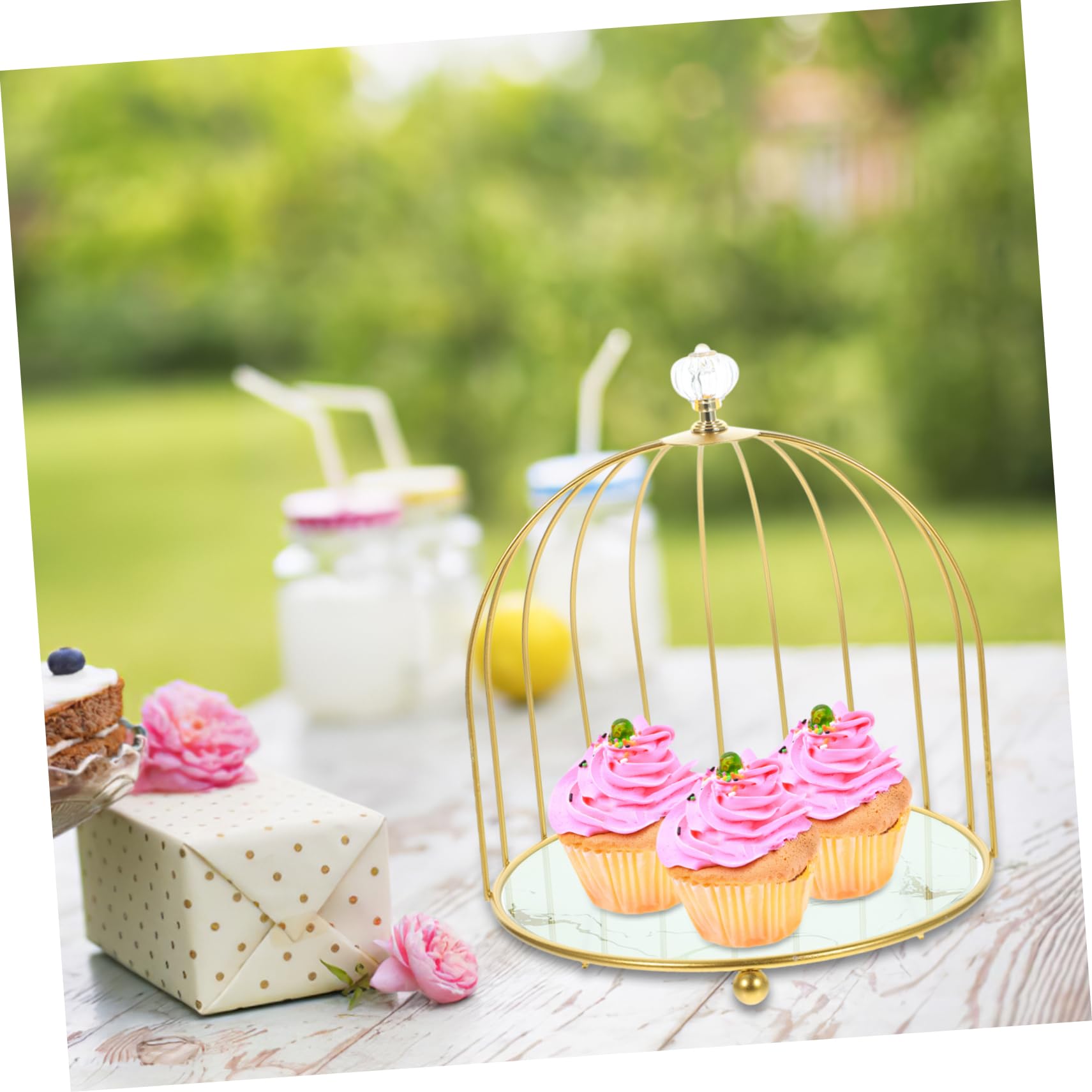 BESPORTBLE 1-Tier Iron Cake Stand - Elegant Party Dessert Display Rack for Cakes, Cupcakes & Pastries - Perfect for Weddings, Birthdays & Tea Parties