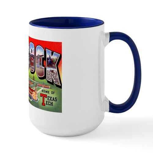 White/Navy Inside - Lubbock Texas Greetings Large Mug