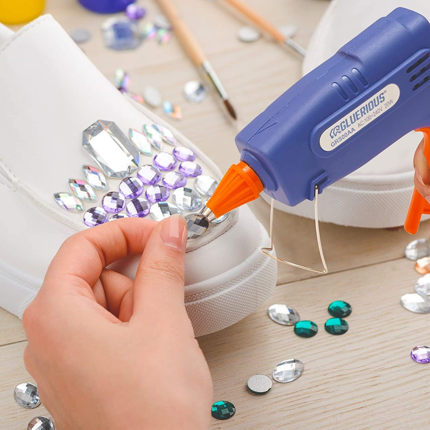 20W Mini Hot Glue Gun with 30 Glue Sticks - Perfect for DIY Crafts, School Projects, Home Repairs & Quick Fixes | Compact & Portable for Jewelry Making, Scrapbooking & Fabric Bonding | Blue Color