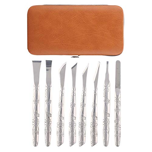 8-Piece Stainless Steel Foot Scraper & Callus Remover Set - Professional Pedicure Tools for Dead Skin Removal, Manicure File & Tweezers - Perfect for Home Spa, Nail Care & Foot Relaxation