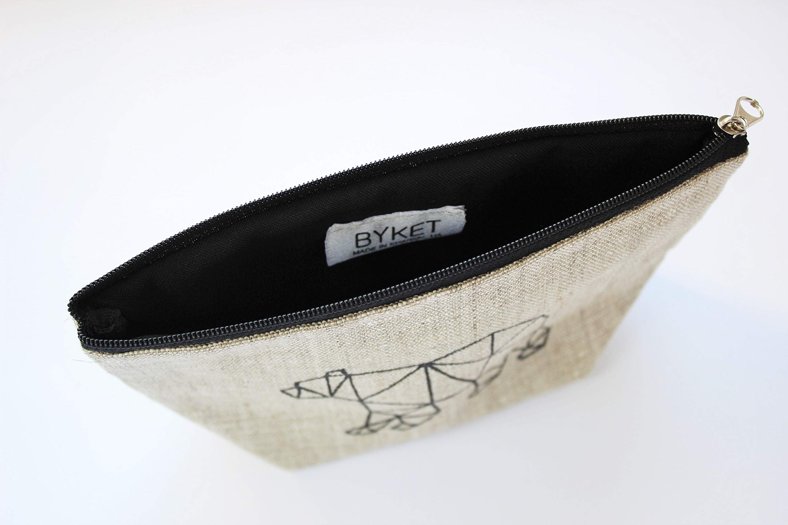 Small Linen Makeup Bag for Women - Hand Painted Cosmetic Pouch with Zip Closure, Perfect for Bridesmaids, Travel & Daily Essentials | Mama Bear Cosmetics