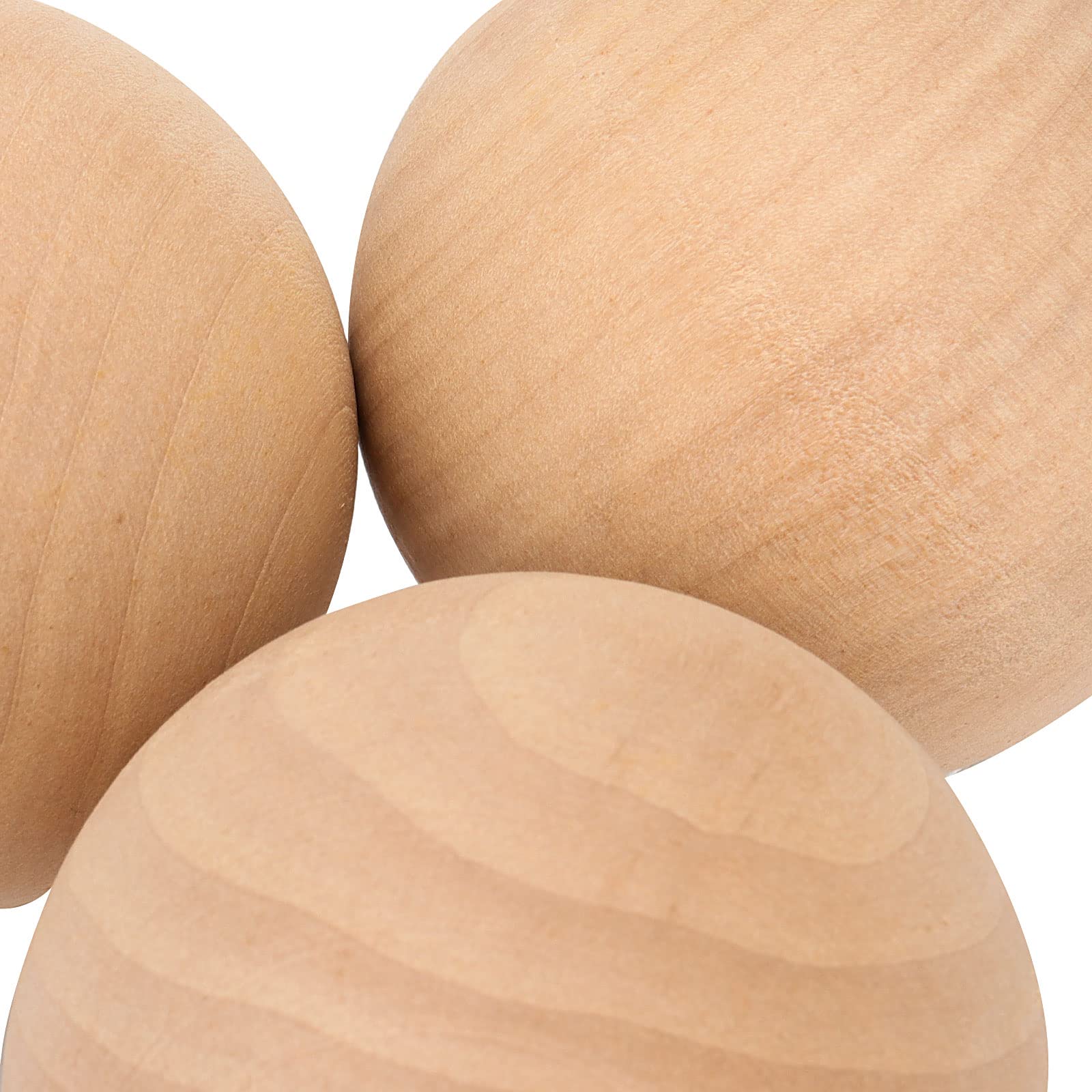 SEUNMUK 4-Pack 3 Inch Unfinished Natural Wooden Round Balls - Hardwood Crafting Supplies for DIY Projects, Wine Decanter Tops & Home Decor - Perfect for Woodworking, Centerpieces, and Decorative Accents