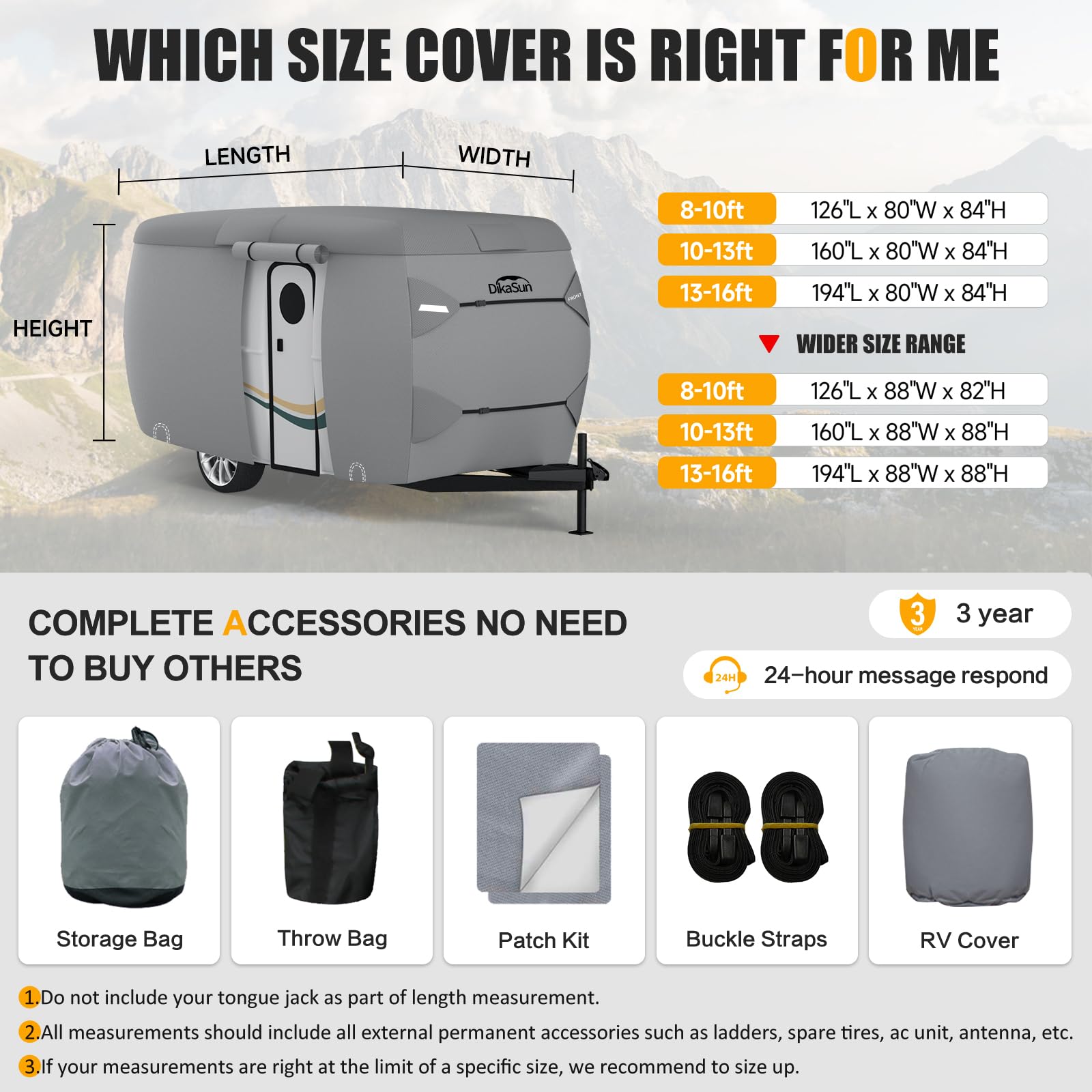 Premium 7-Layer Fiberglass RV Travel Trailer Cover - Waterproof & Tear-Resistant Camper Cover for 11'-13' Trailers | All-Weather Protection for Motorhomes, Campers & Outdoor Adventures