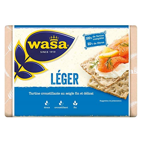WASA Light & Crunchy Whole Grain Bread - 270g (Pack of 4) | High Fiber, Low Calorie Crispbread for Healthy Snacking, Dieting & Keto Lifestyle