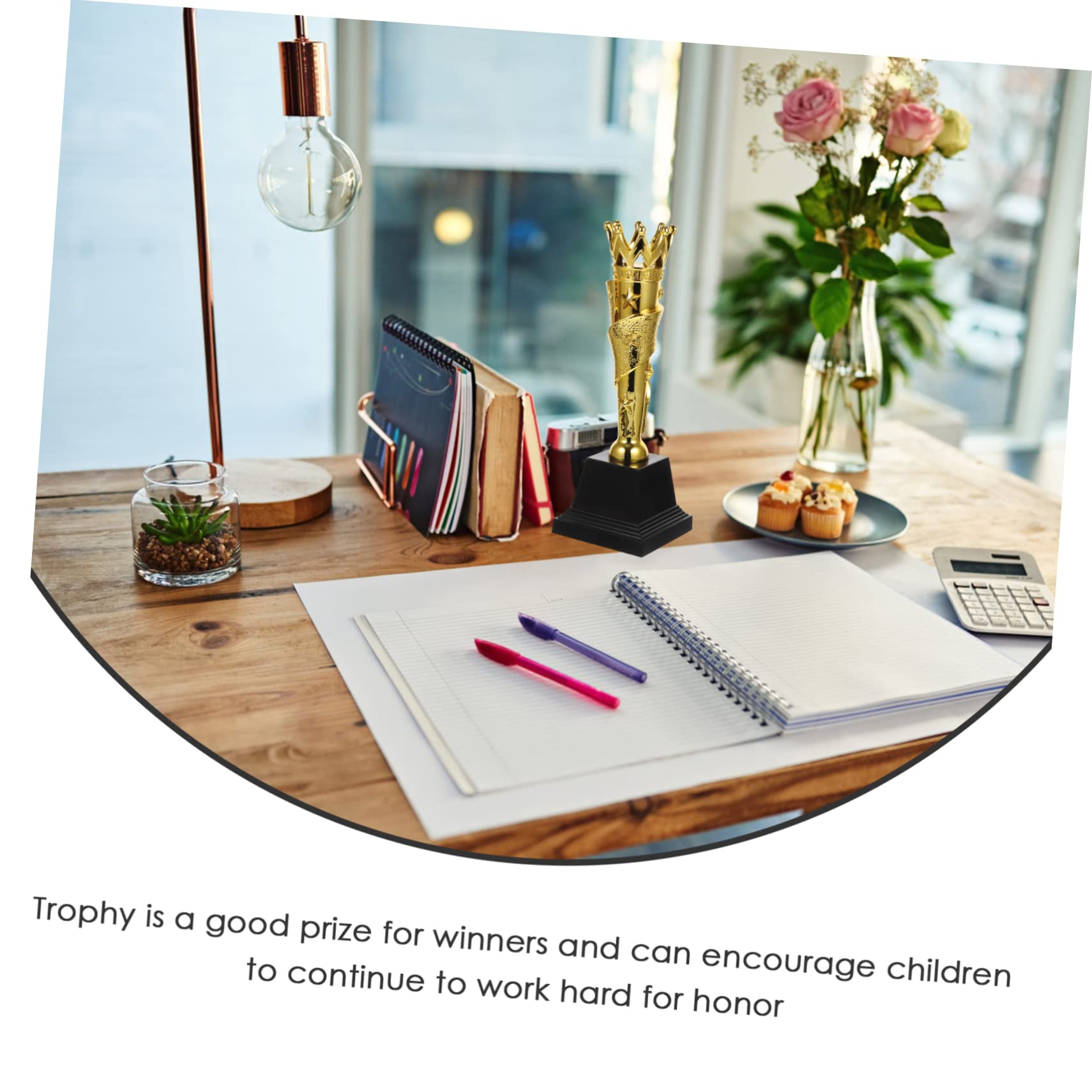 Yardwe 2-Pack Golden ABS Trophy Awards for Kids - Perfect for School Competitions, Sports Events & Achievement Celebrations