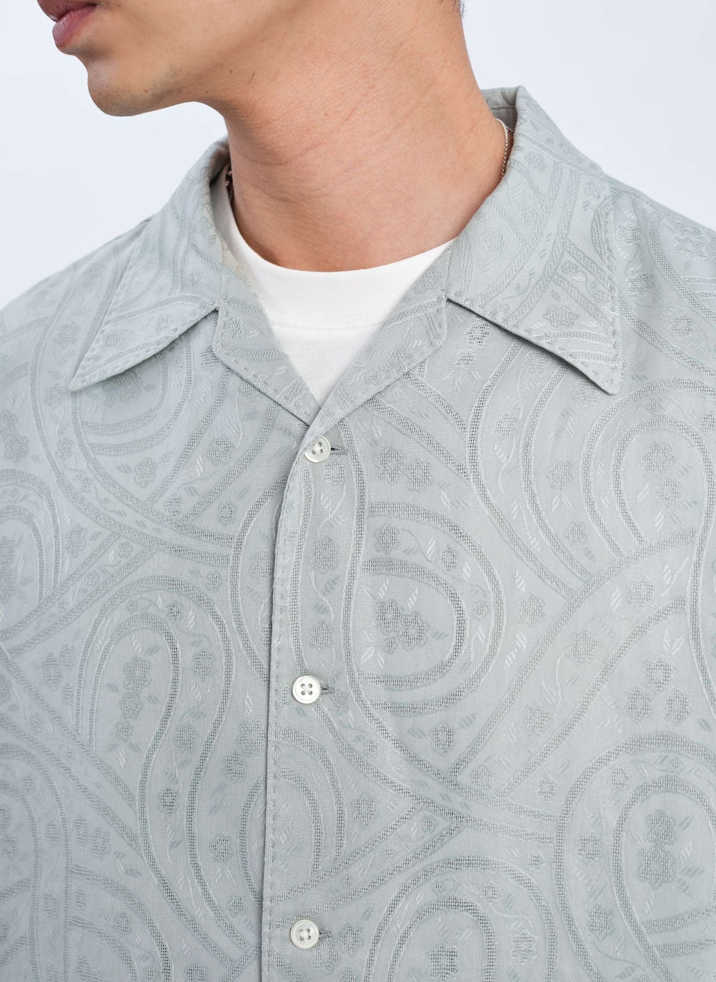 Stylish Dyed Cotton Leno Open Collar Long Sleeve Shirt for Men - Breathable Casual Button-Up Top for Office, Date Night & Summer Outings