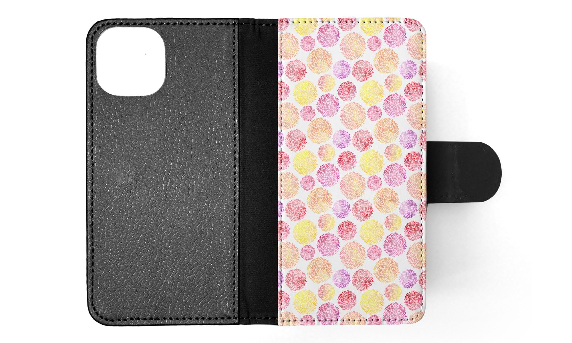 Floral Watercolor iPhone 15 Wallet Case - Slim Flip Phone Cover with Card Holder & Cash Pocket - Perfect for Everyday Use, Travel, and Hands-Free Convenience