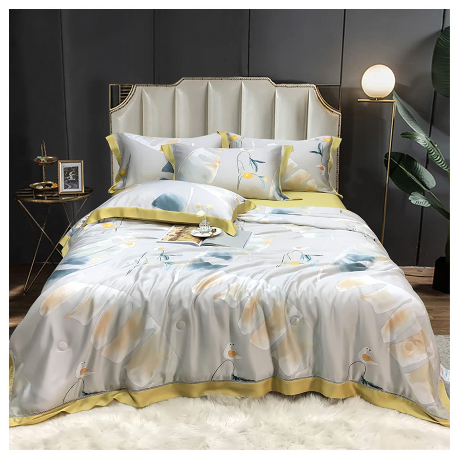 Premium Tencel Summer Cooling Quilt - Breathable Lightweight Comforter for Hot Sleepers - 220x240cm (Queen Size) - Machine Washable - Perfect for Air-Conditioned Rooms & Warm Summer Nights