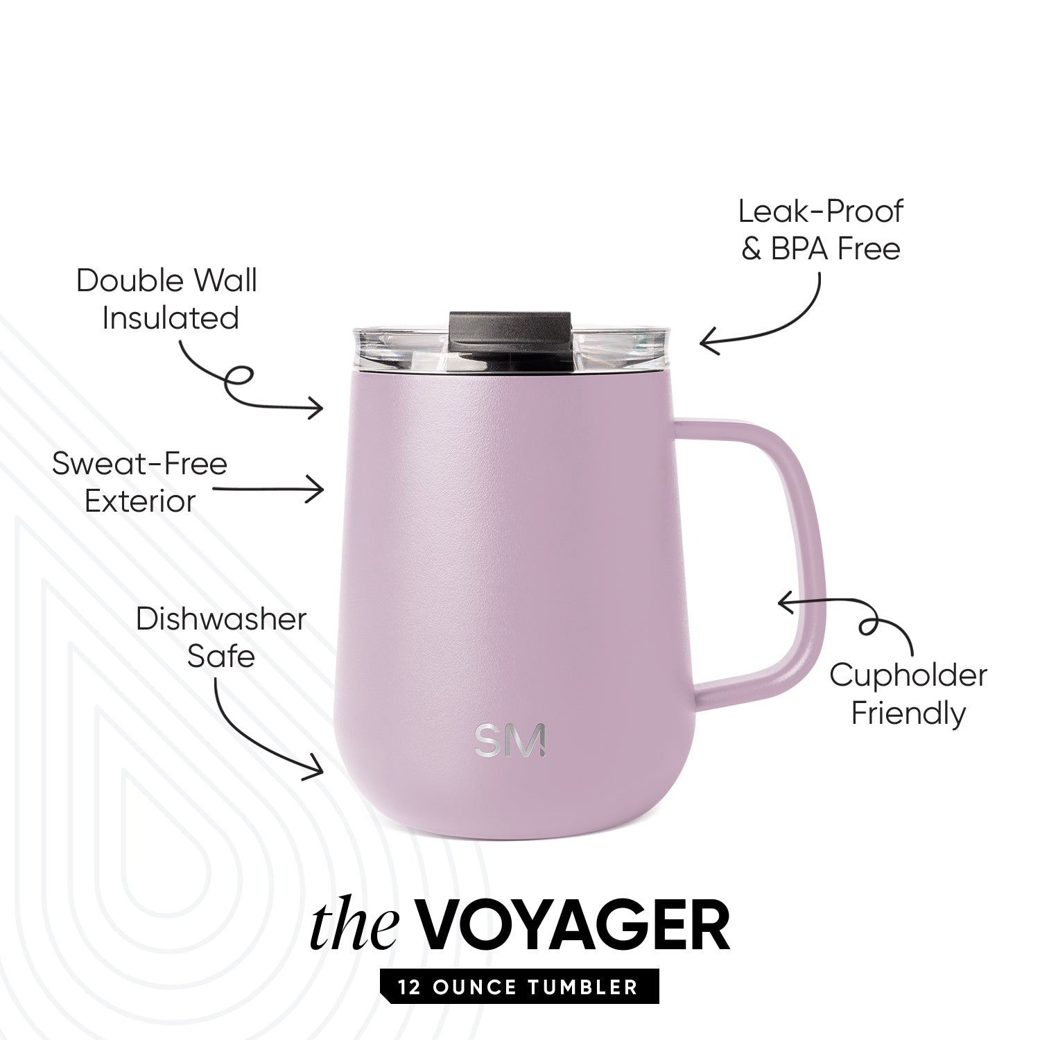 Premium 12 oz Voyager Coffee Mug with Handle - Insulated Travel Mug for Hot & Cold Drinks - Perfect for Office, Commute, Camping & Outdoor Adventures