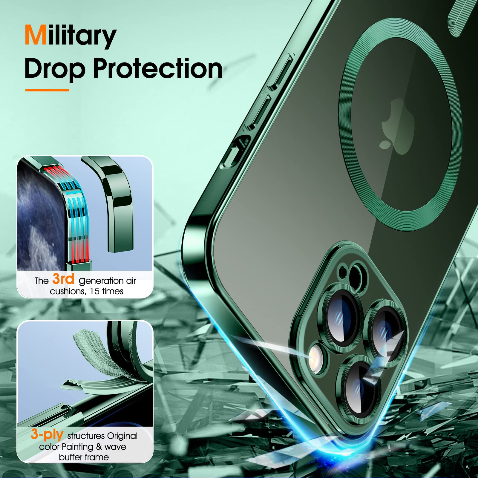 Magnetic Clear iPhone 11 Pro Case with MagSafe - Slim Silicone Cover with Camera Protection Glass | Anti-Yellowing, Anti-Fingerprint, Scratch Resistant | Compatible with Wireless Charging | Perfect for Everyday Use, Work & Travel Protection