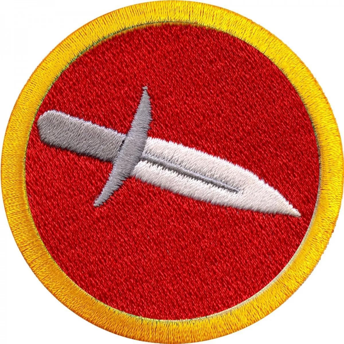 Premium Blade Sharpening Badge Patch - Iron-On Embroidered Knife & Wilderness Scout Sash Accessory for Outdoor Survival, Camping & Bushcraft Enthusiasts