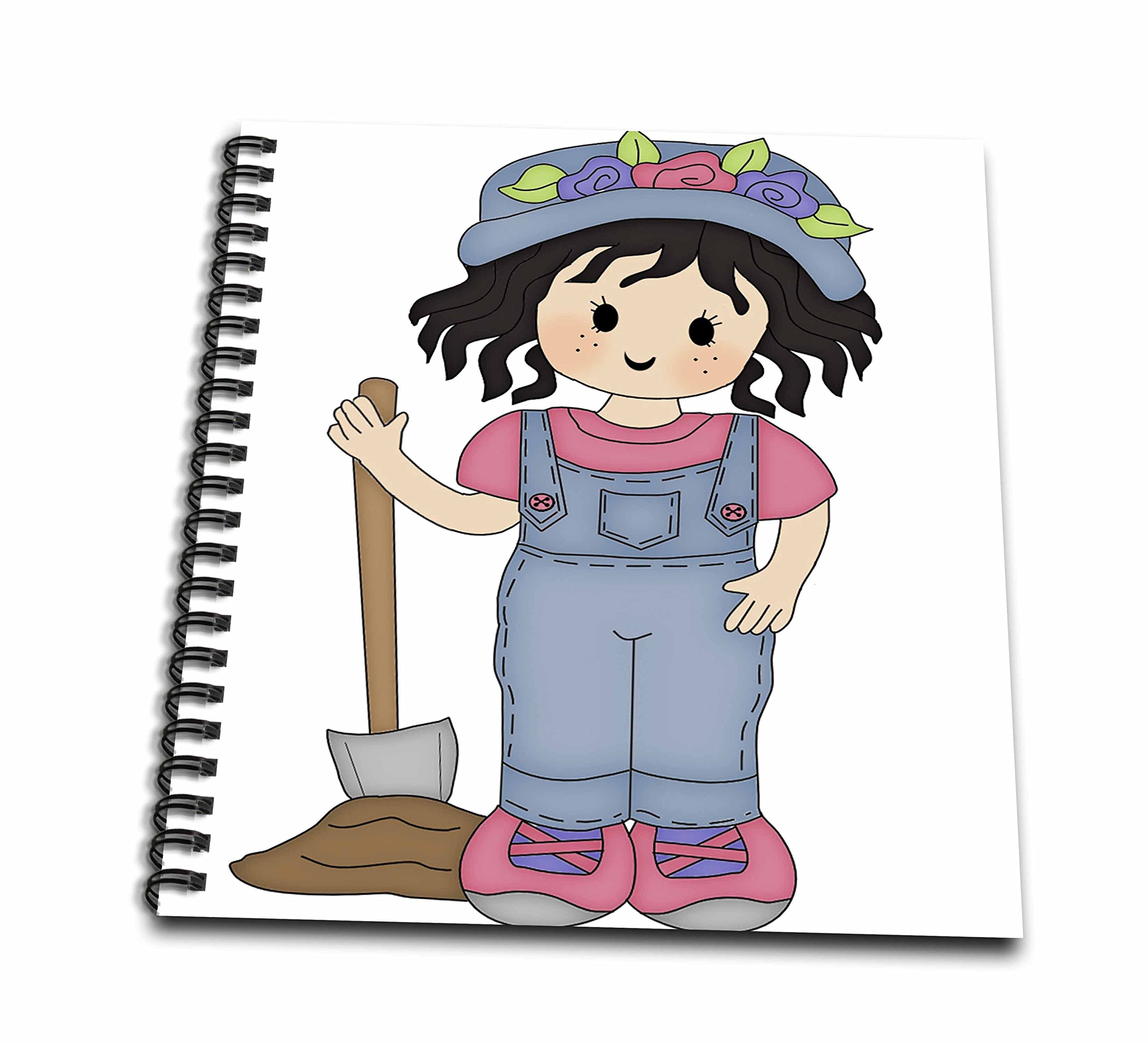 Cute Dark Haired Gardening Girl Memory Book 12x12