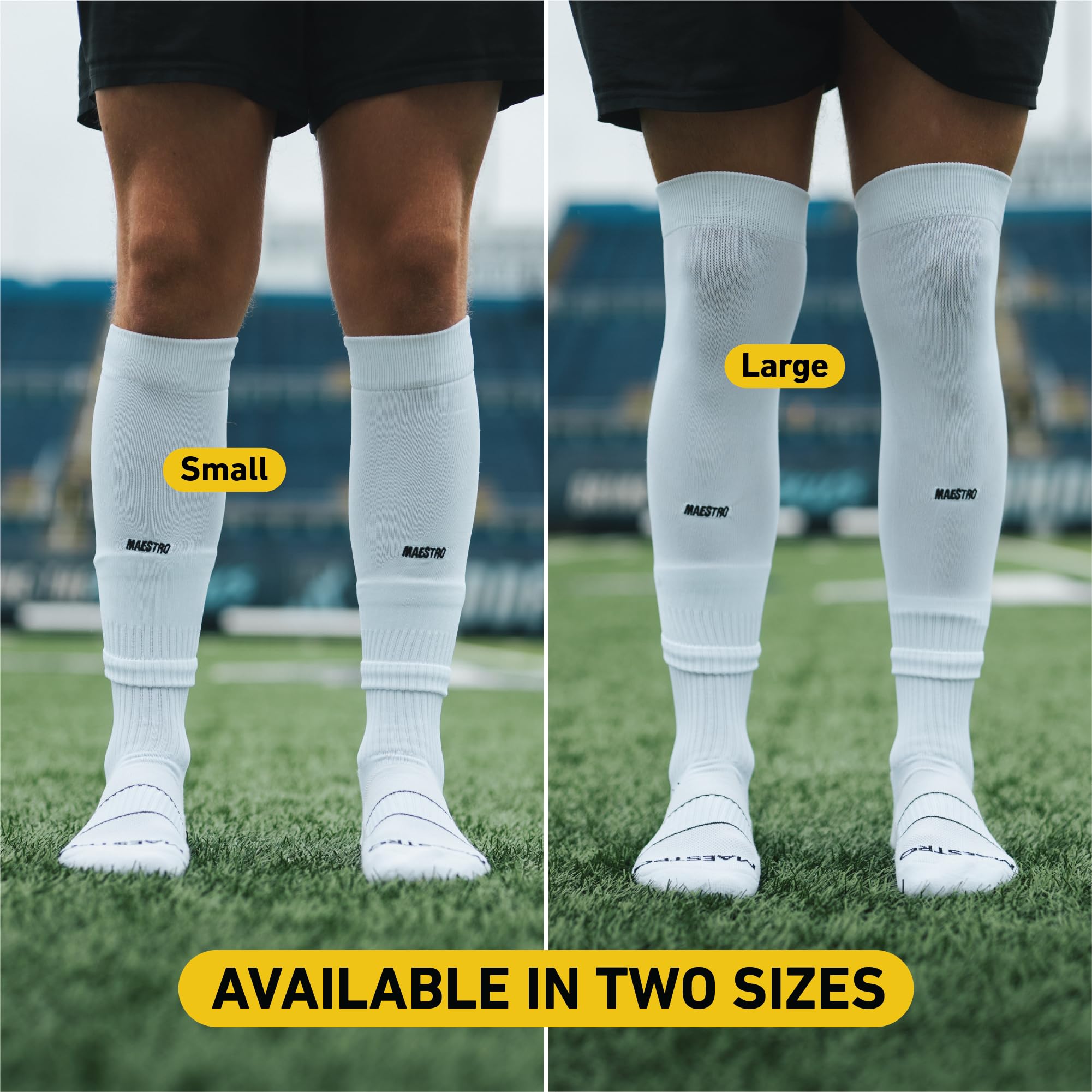 Maestro Leg Sleeves for Men & Boys - Breathable Soccer Shin Guard Sleeves with Grip Technology for Football & Hockey | Perfect for Training, Matches & Outdoor Sports