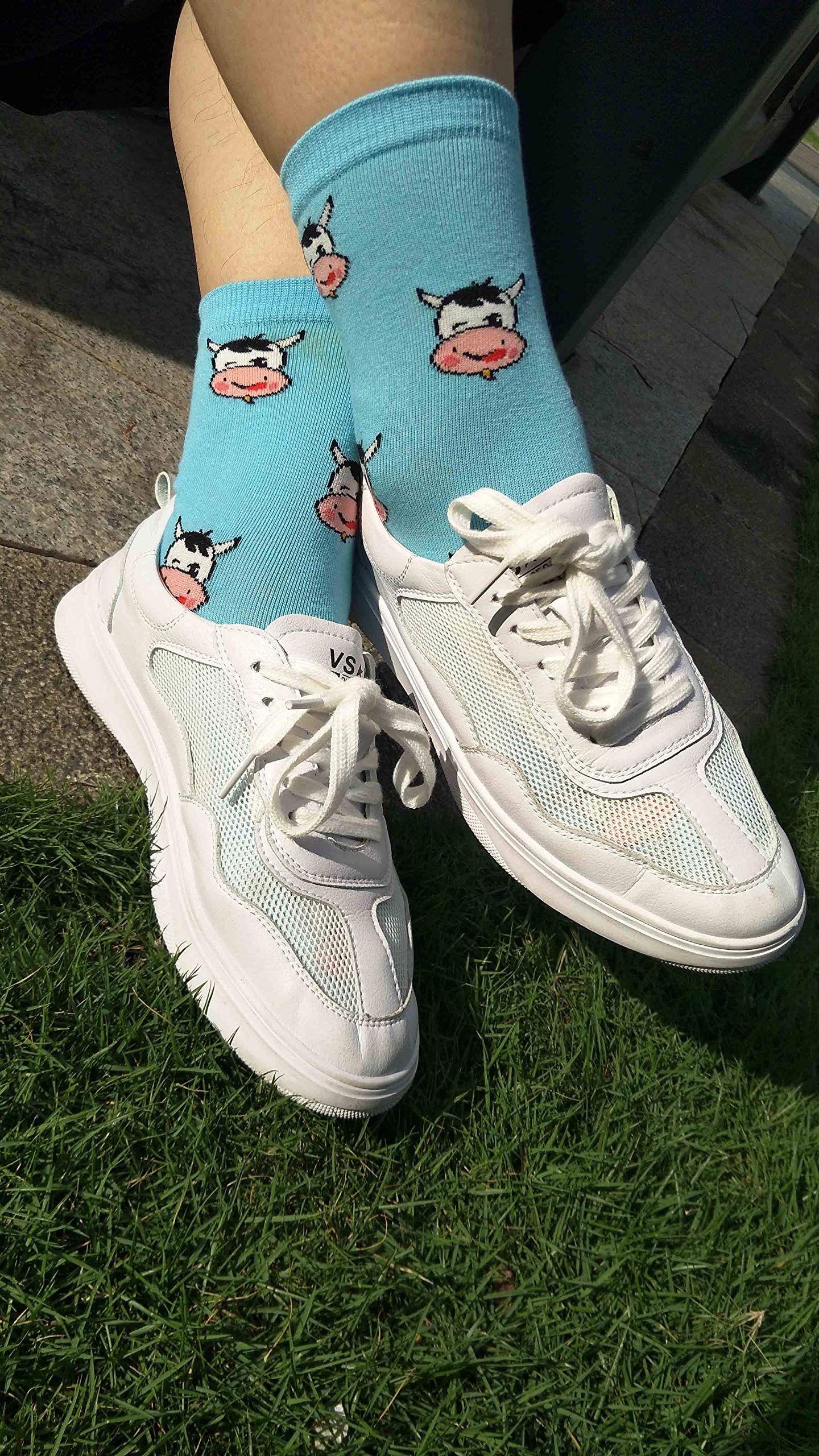 Women's Fun Animal Print Crew Socks - Soft, Comfortable & Breathable for Everyday Wear - Perfect for Casual Outfits, Lounge Wear & Gifts (FBA)