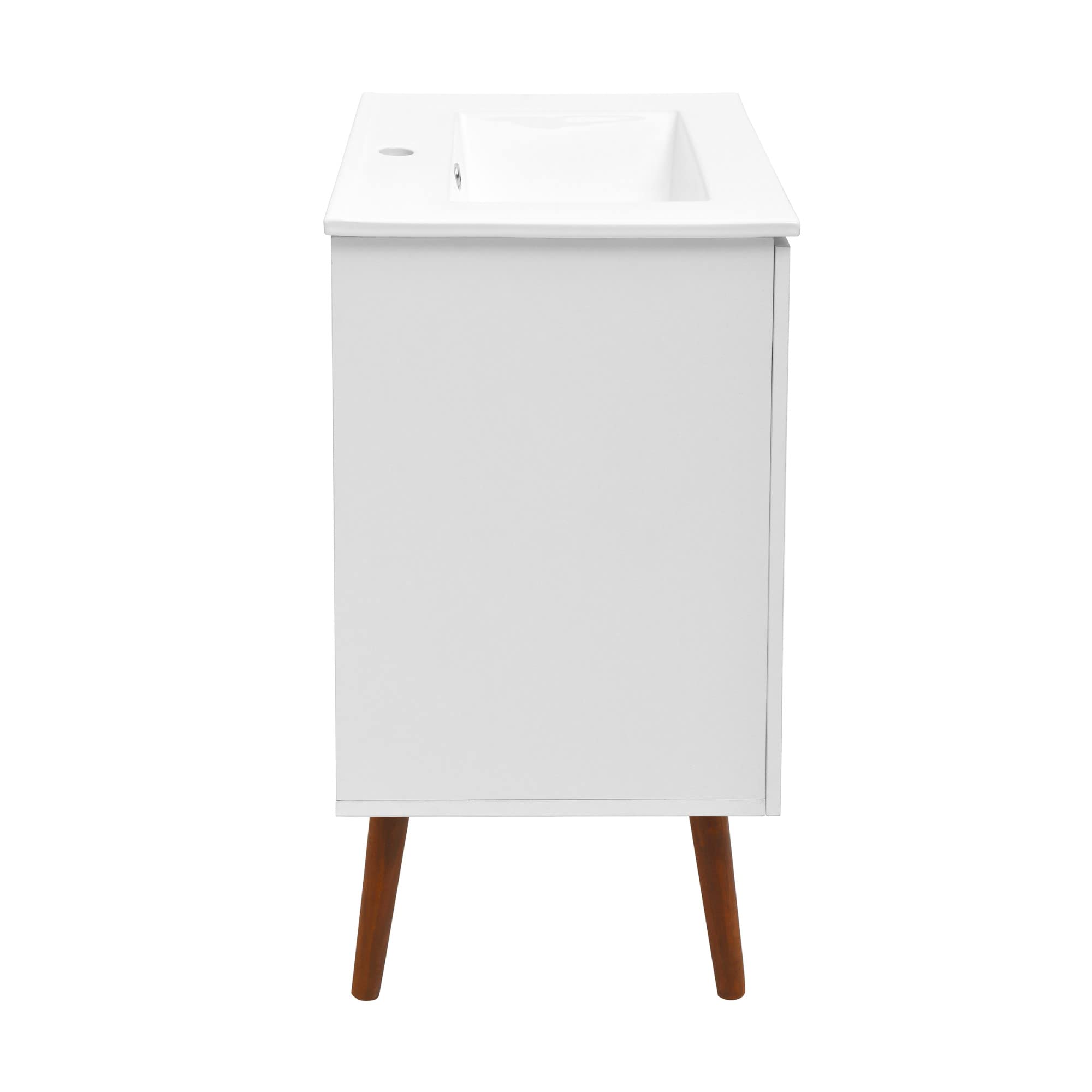 Swiss Madison Manoir 24 Inch White Bathroom Vanity with Sink - Modern Space-Saving Vanity for Small Bathrooms & Powder Rooms