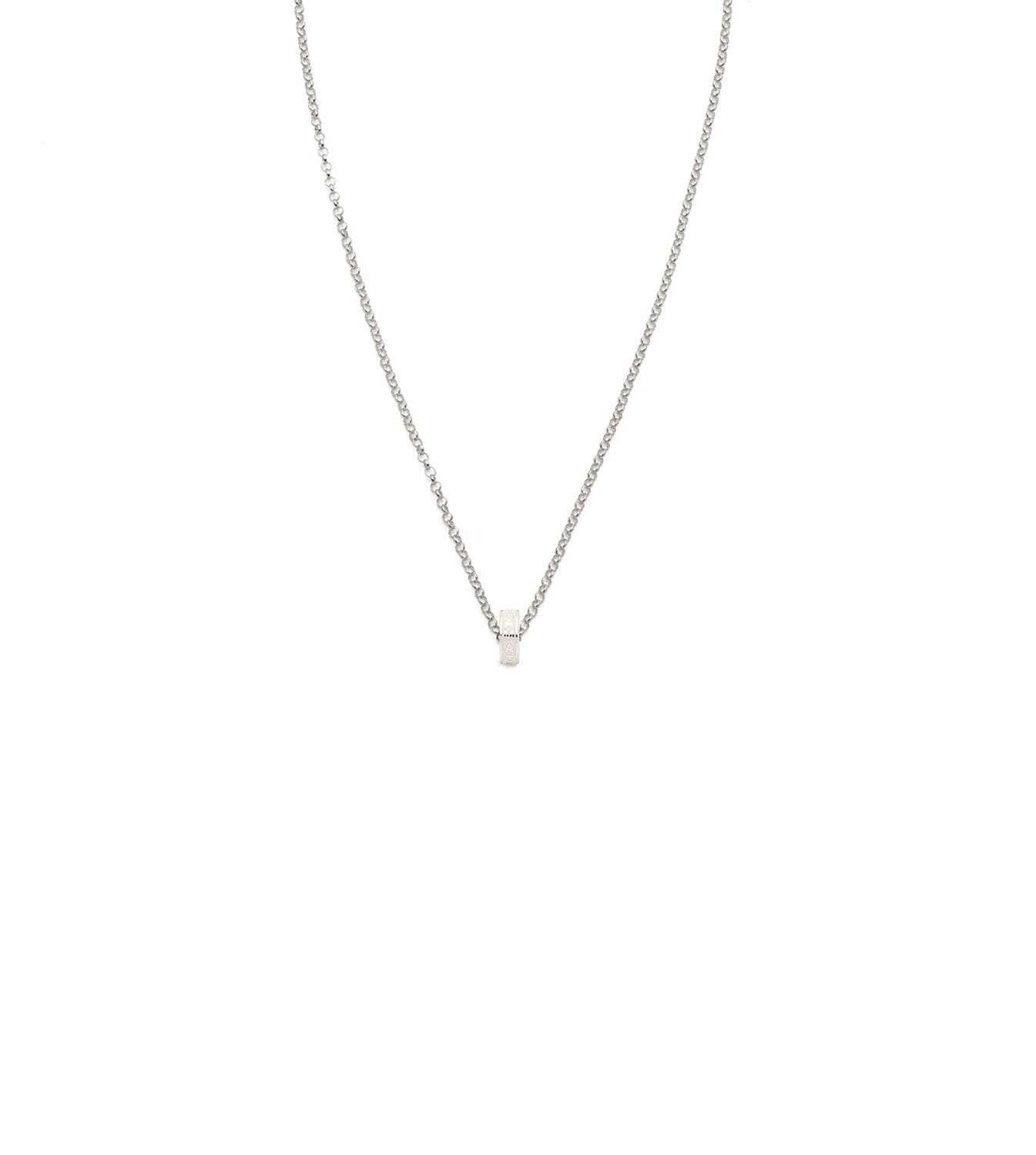 Amate Love Heartbeat Fine Belcher Chain Necklace in White Gold - Perfect for Romantic Gifts, Anniversaries & Valentine's Day