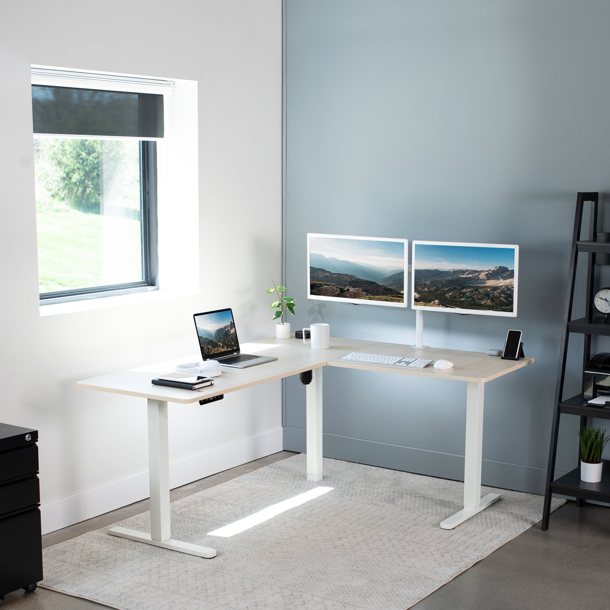 E3 Series Corner Electric Standing Desk - Adjustable Height Home Office Desk for Work & Study | Perfect for Small Spaces & Ergonomic Workspaces
