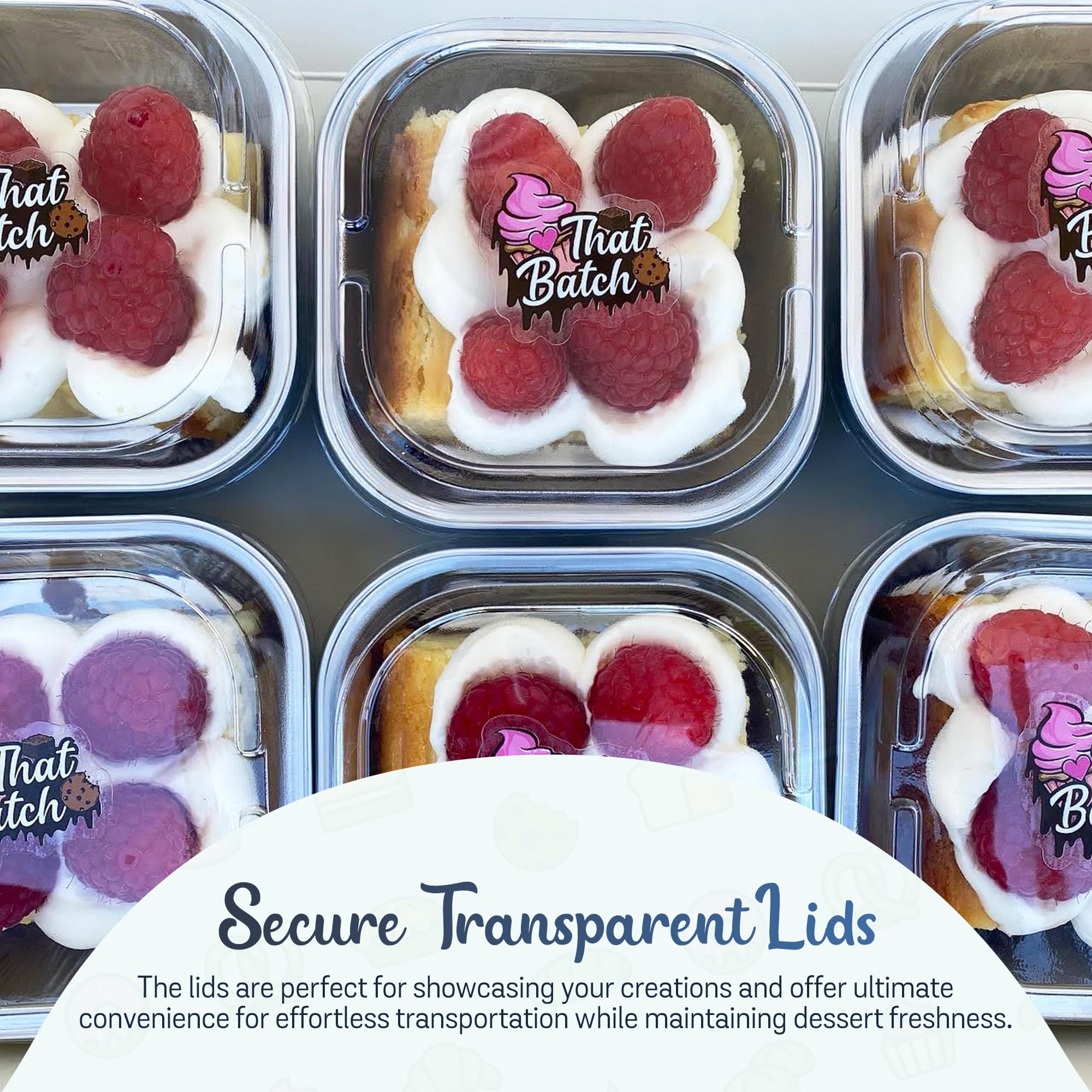 KitchenDance 4 Inch Square Baking Pan with Snap-On Lid - 8 oz Aluminum Cake Pan Set - Oven, Freezer & Microwave Safe - Perfect for Baking, Meal Prep & Food Storage - Great for Catering, Restaurants, Bakeries & Home Kitchens - A6 (500, Black) - Ideal for Brownies, Casseroles & Freezer Meals