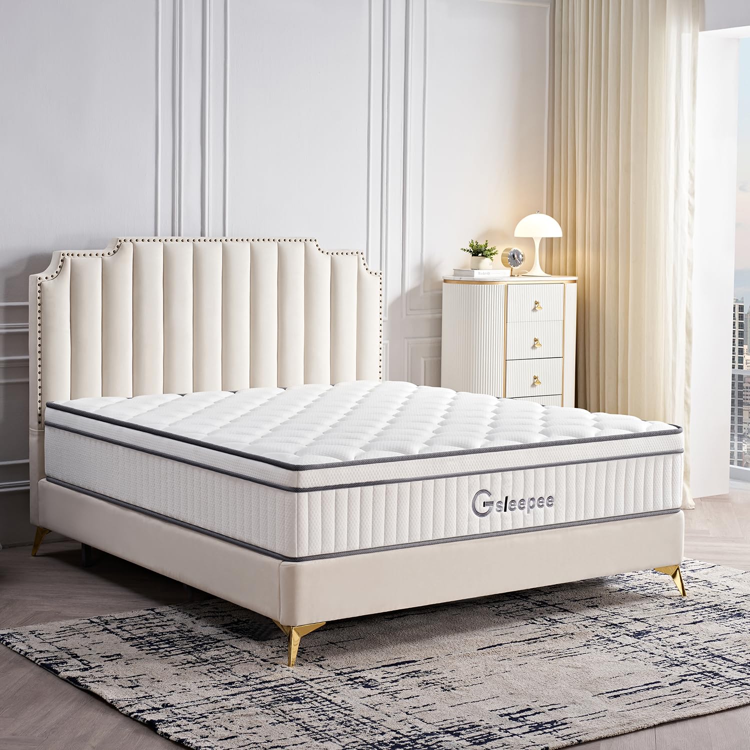 10 Inch Queen Size Hybrid Mattress in a Box - Gel Memory Foam for Motion Isolation & Pressure Relief - Medium Firm Support - Soft & Comfortable - Perfect for Bedrooms, Guest Rooms & Small Spaces