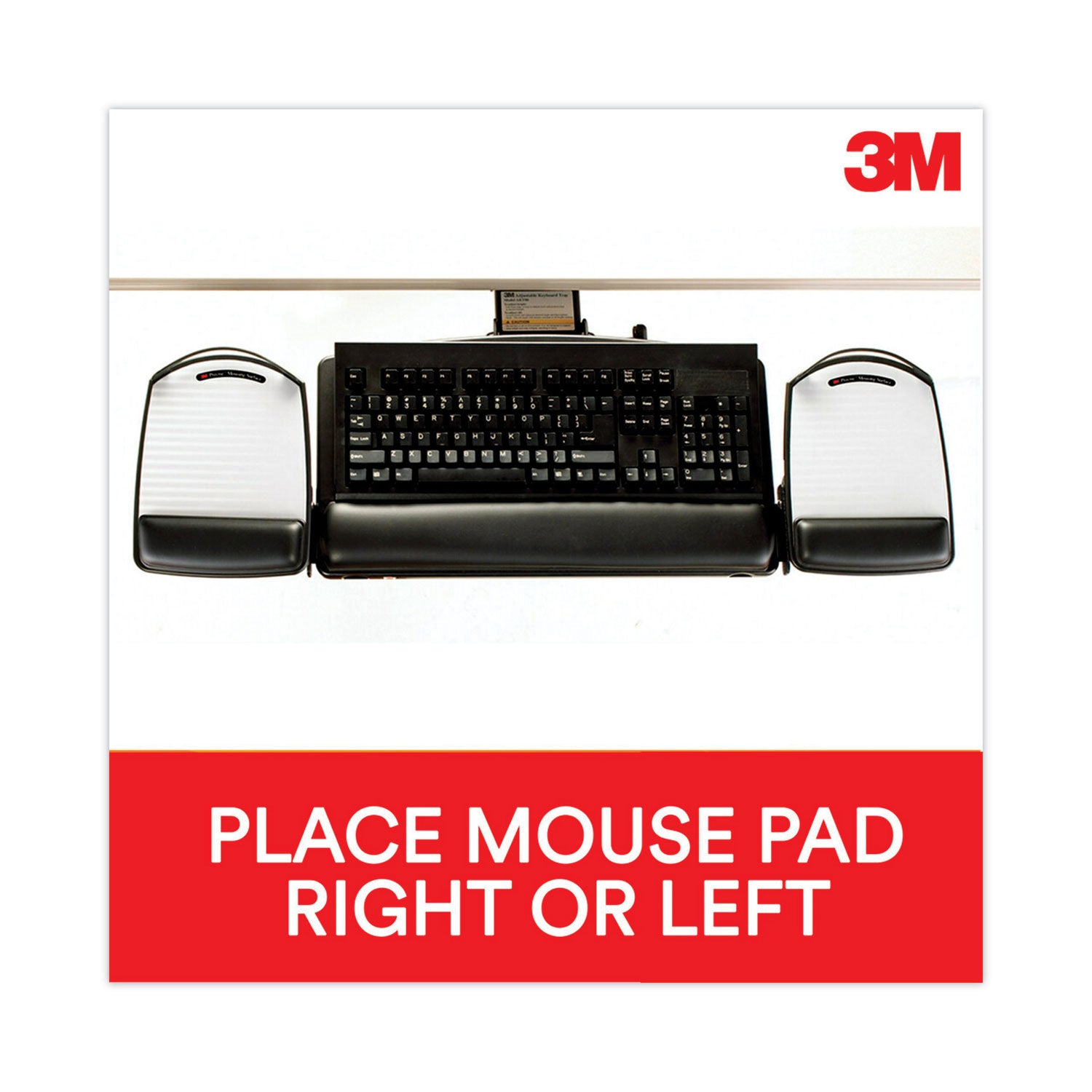 3M™ Adjustable Keyboard Tray with Ergonomic Design - Black | Height & Angle Adjustable Platform for Office, Home & Gaming Setup