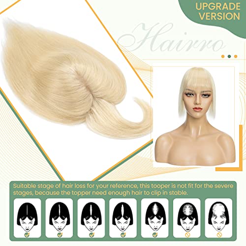 Clip in Human Hair Topper with Silk Base - Natural Looking Hairpiece for Thinning Hair - Perfect for Daily Wear, Special Occasions & Styling