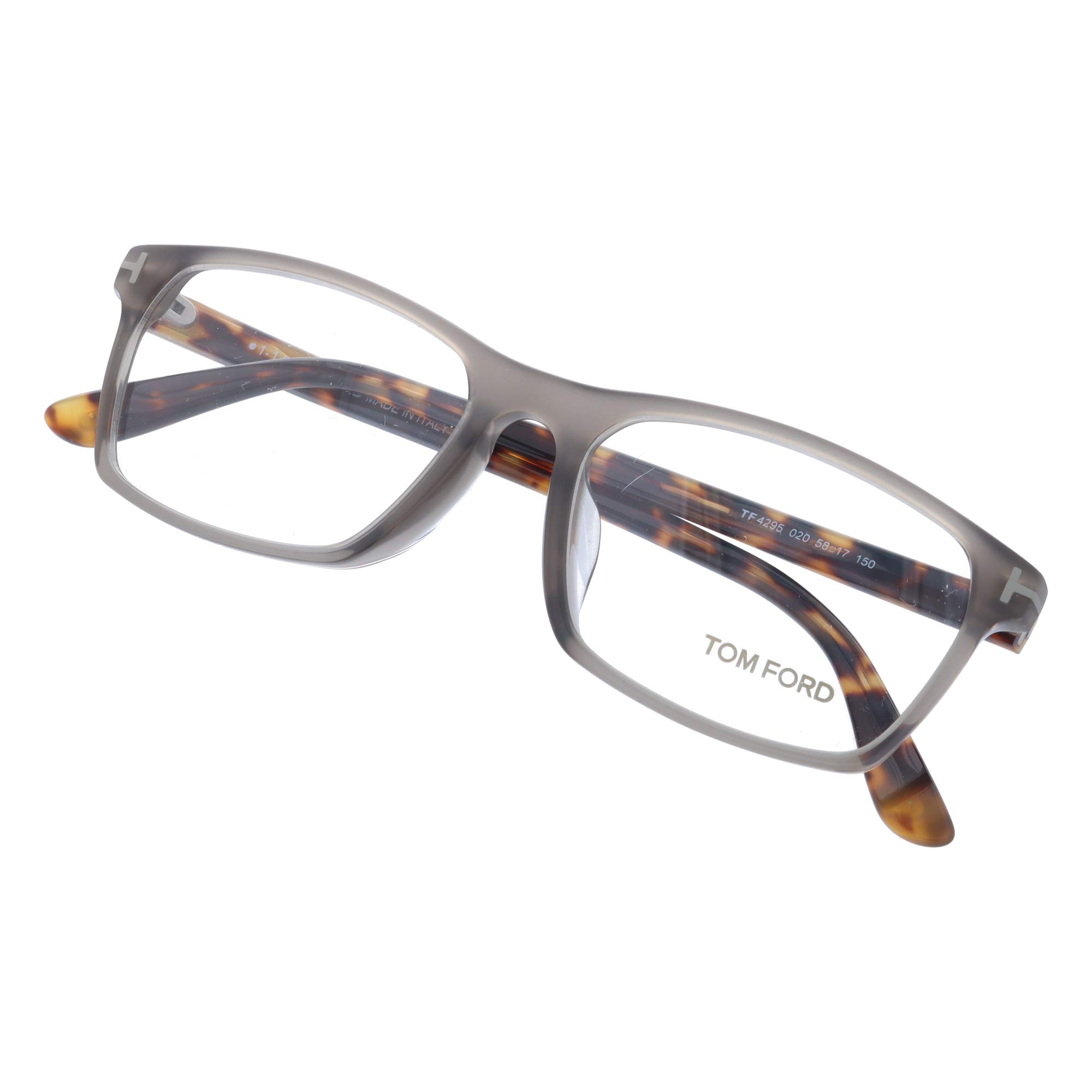 Tom Ford FT4295 Eyeglass Frames for Men & Women - Grey Metal Frame, 58mm Lens Diameter, Lightweight & Durable, FT429558020 | Perfect for Work, Reading & Everyday Wear