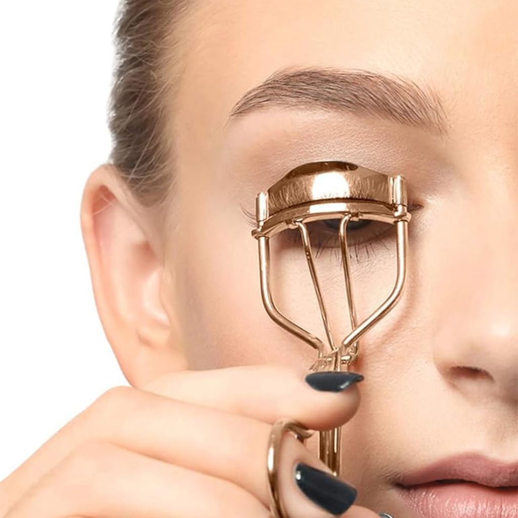 MAYCREATE® Professional Eyelash Curler Kit for Women - Metal Lash Curler with Folding Separator Comb & 6 Replacement Rubber Pads - Perfect for Daily Makeup, Salon Use, and Travel Beauty Essentials