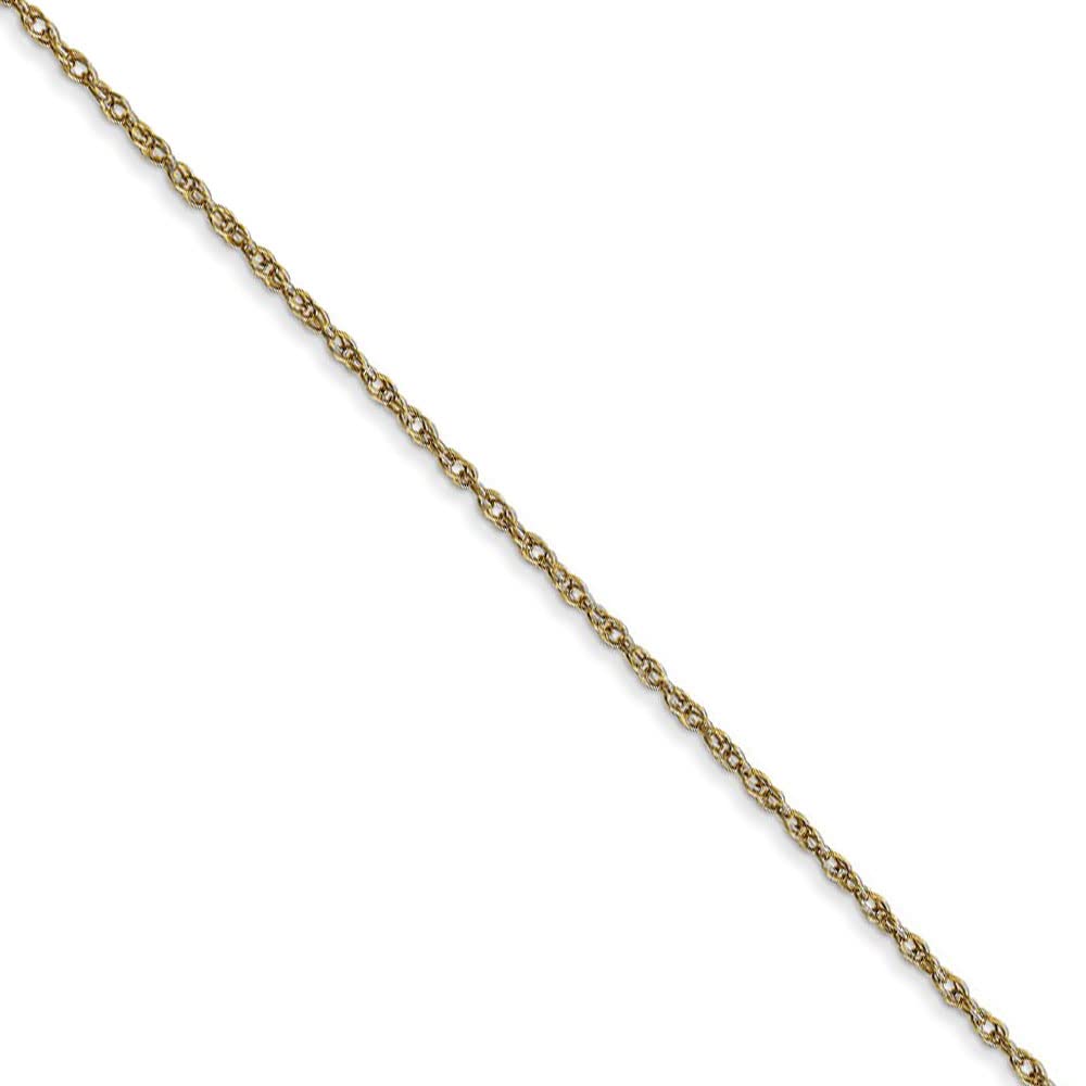 10k Yellow Gold 0.95mm Black Bow Jewelry Cable Rope Chain Necklace for Women, Perfect for Everyday Wear, Gifts, and Special Occasions