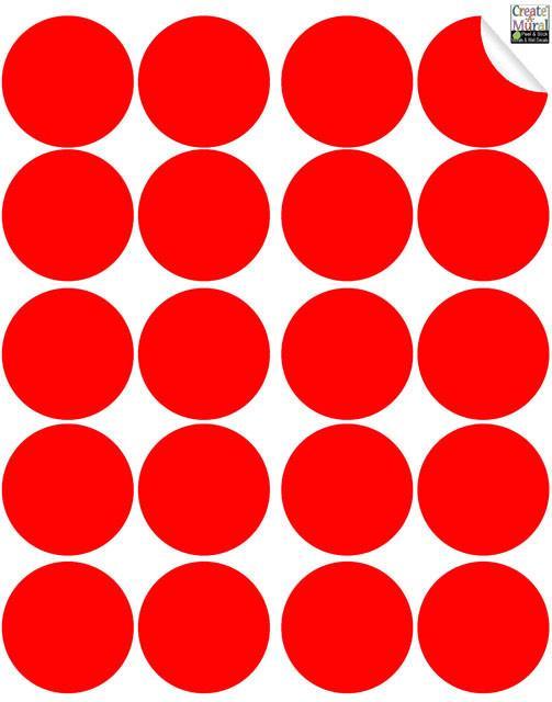 Red Dot Wall Decal Stickers - Self-Adhesive Home Decor for Bedroom, Living Room, Nursery | Modern Geometric Wall Art for Interior Design