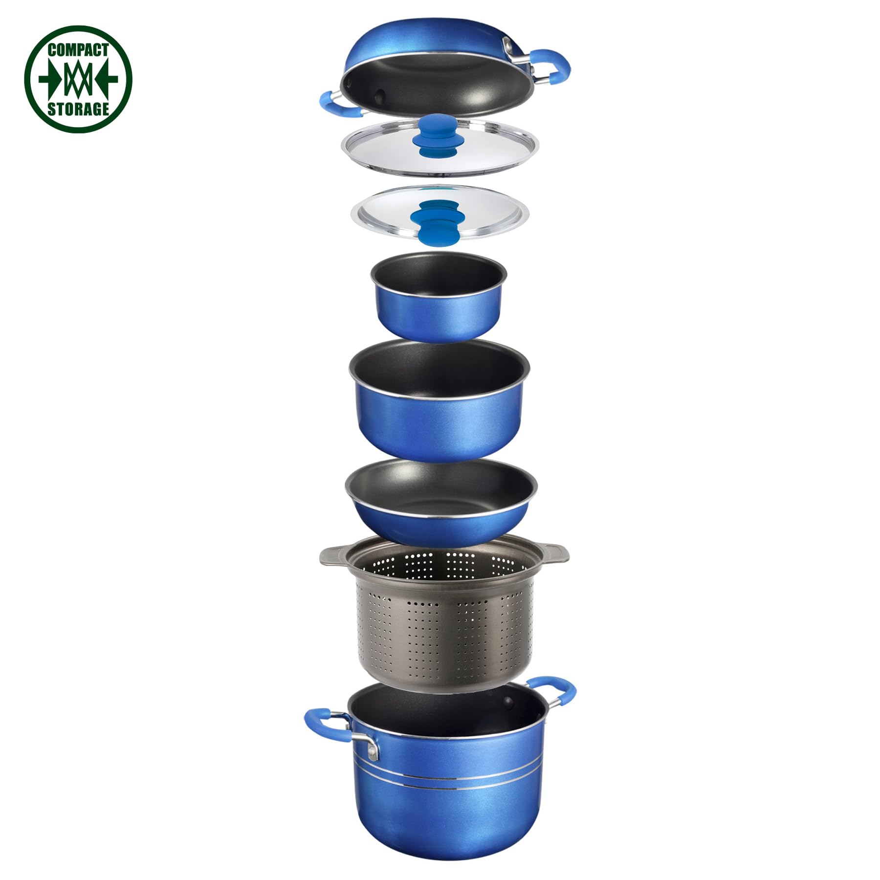 Premium Brunner Pot Set Skipper 9+1 Pieces 22cm Diameter - Perfect for Cooking, Serving & Entertaining at Home or Outdoor Gatherings