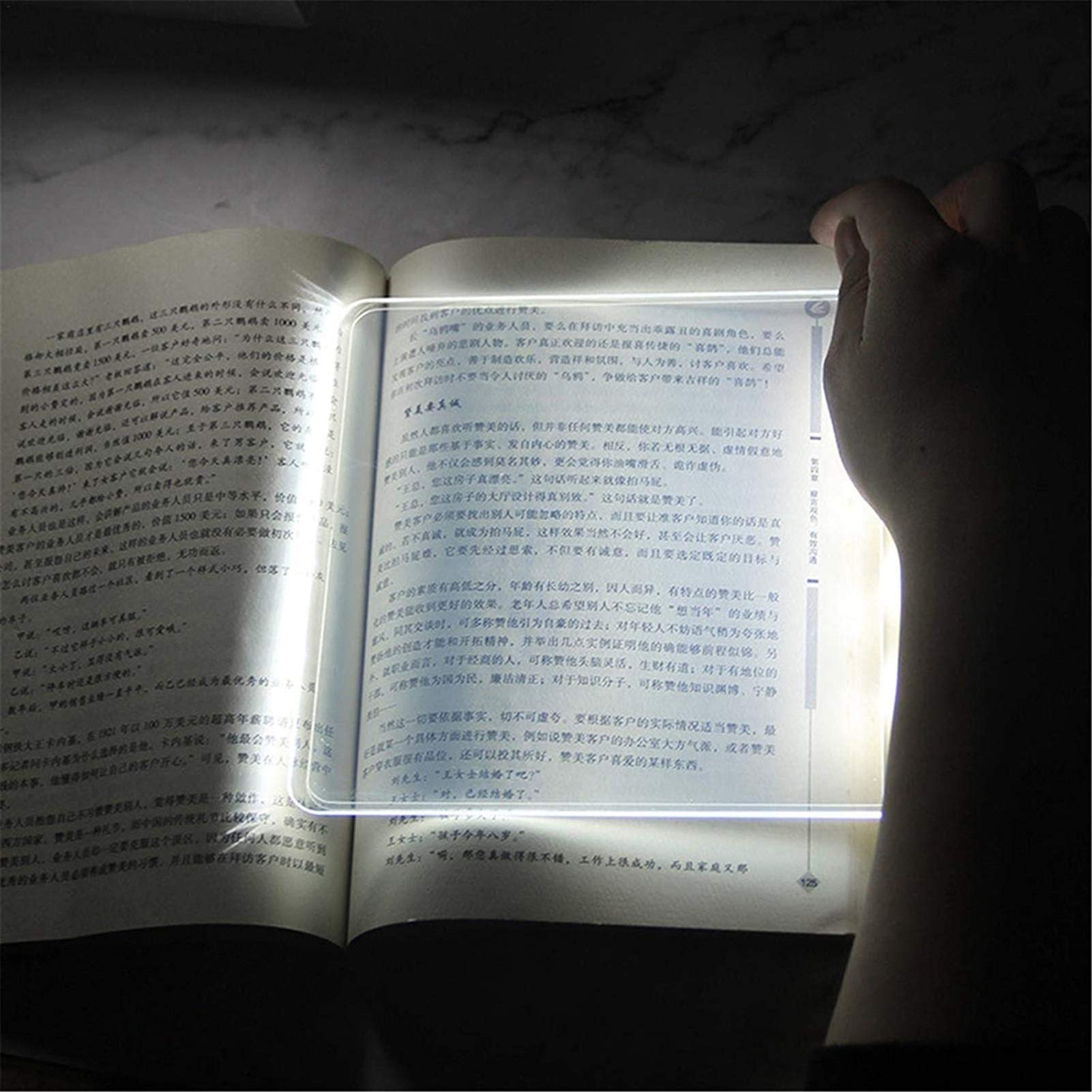 Adjustable Brightness Flat Plate LED Book Light - Portable Reading Night Light for Home, Bedroom & Dormitory - Perfect for Night Reading, Studying & Travel