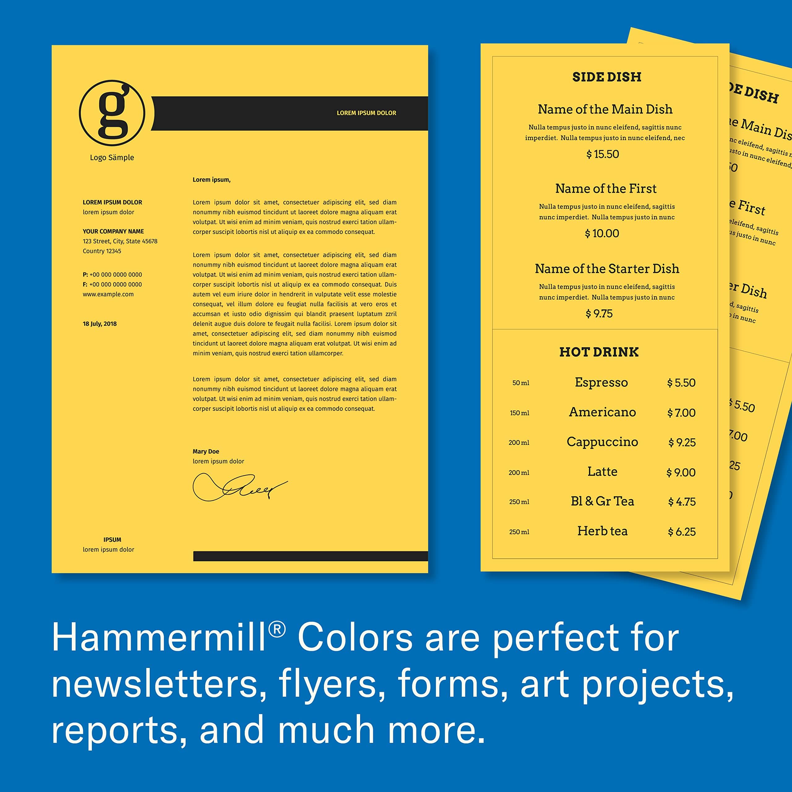 Hammermill 20 lb Goldenrod Colored Printer Paper, 8.5 x 11 Inches, 500 Sheets/Ream - Pastel Paper for Office, School & Craft Projects - Made in USA (103168R)